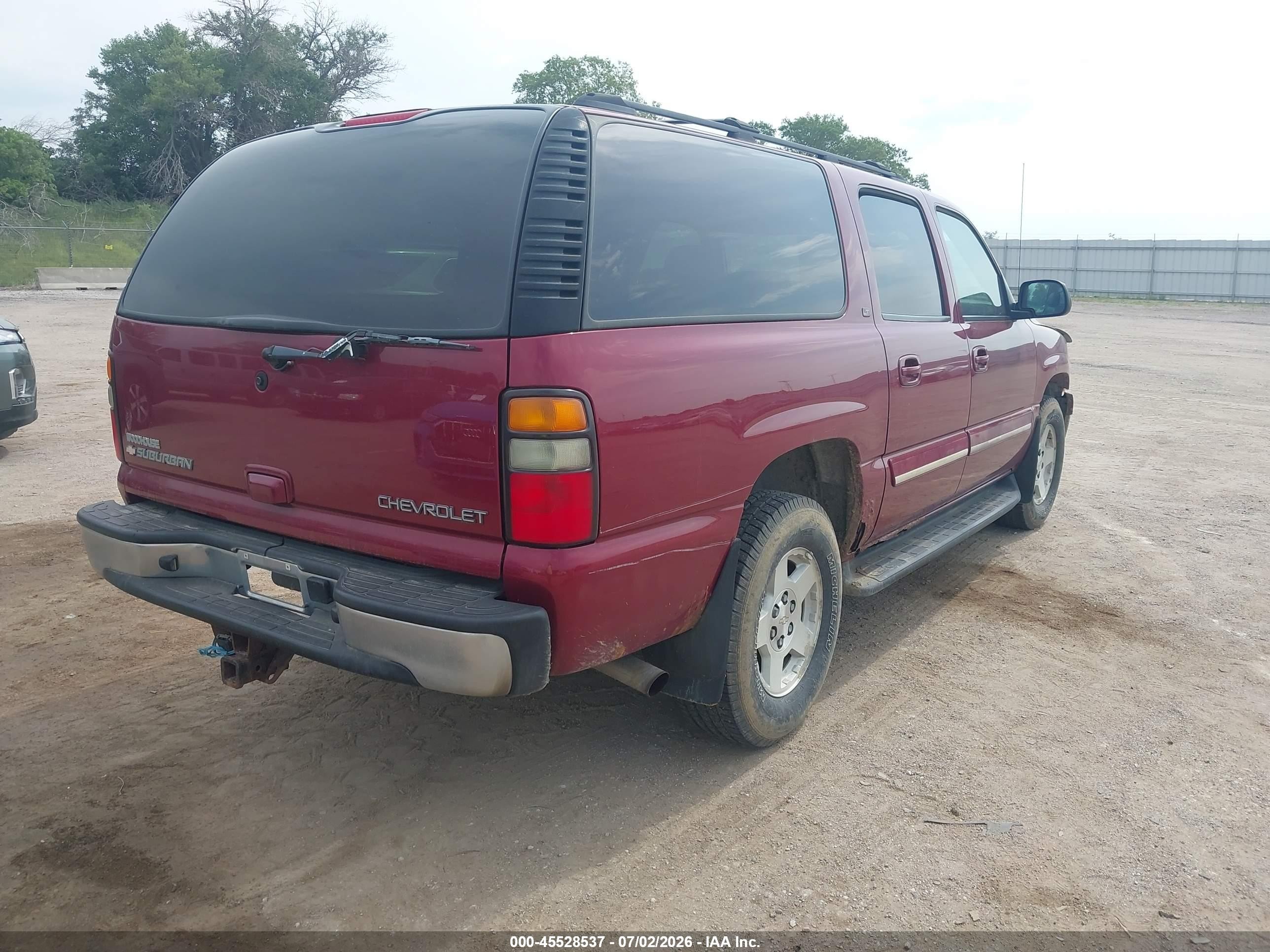 2004 Chevrolet Suburban 1500 Lt Red vin: 3GNFK16Z54G256417