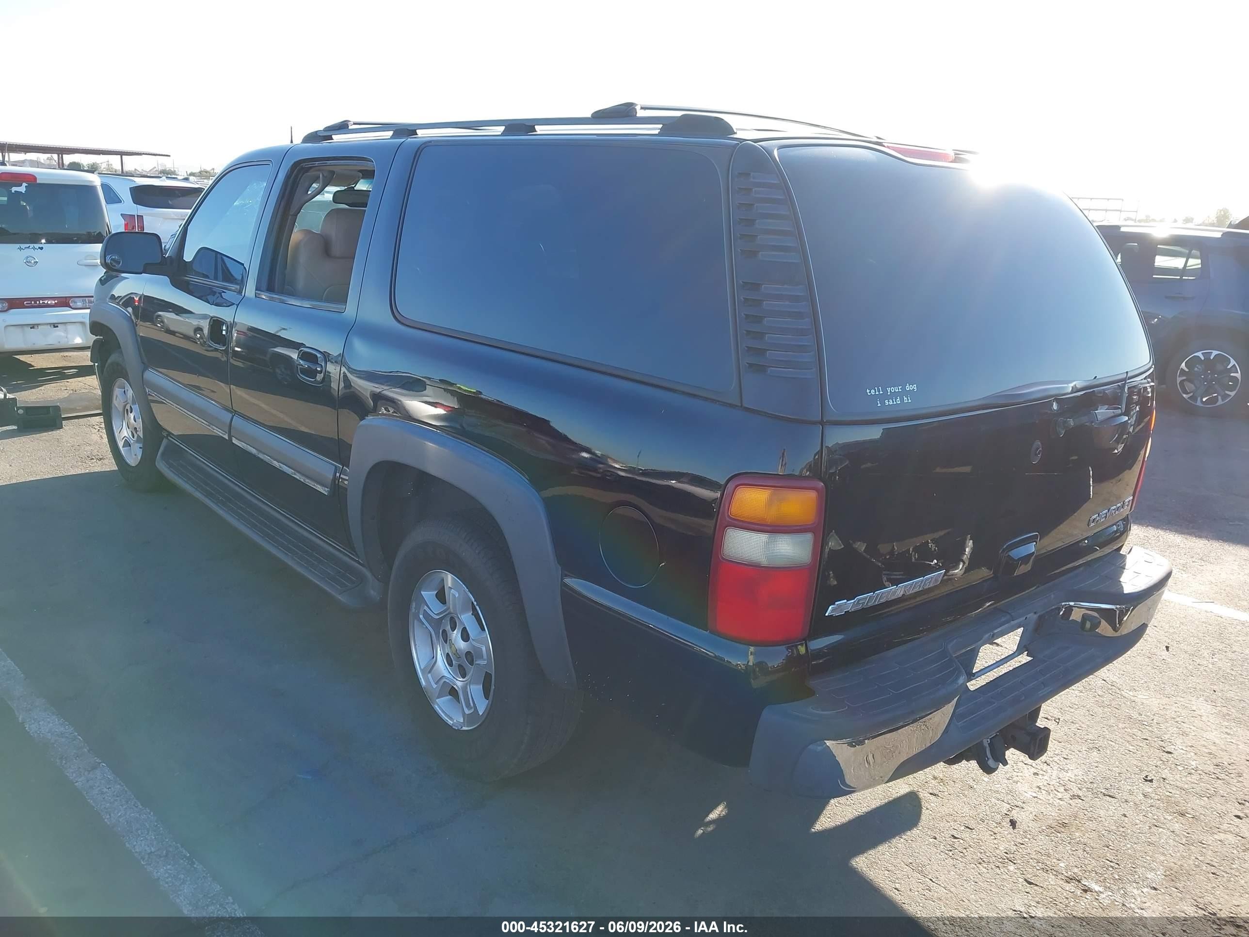 2003 Chevrolet Suburban 1500 Lt Black vin: 3GNFK16Z63G280546