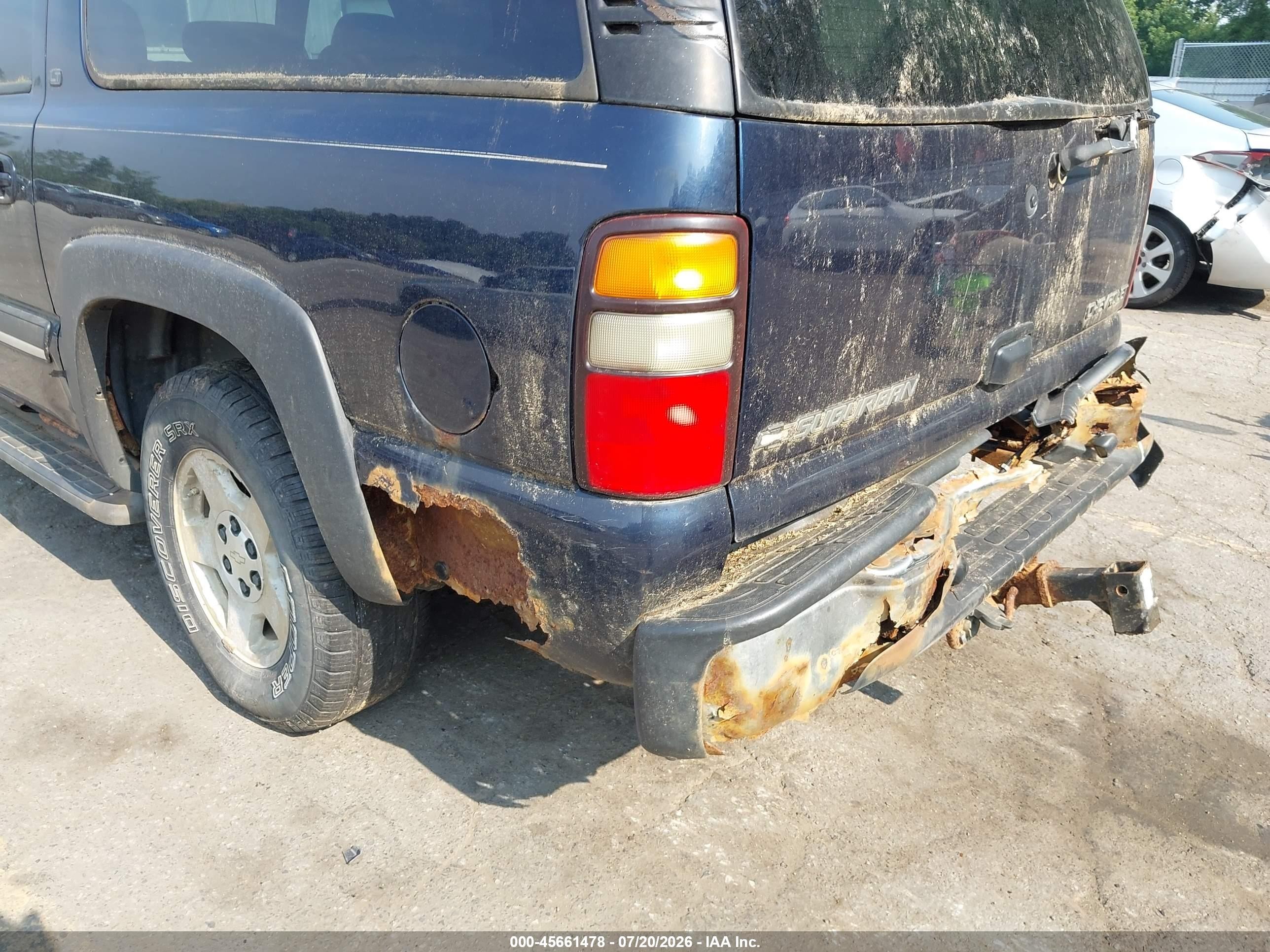 2005 Chevrolet Suburban 1500 Lt Blue vin: 3GNFK16Z75G228345