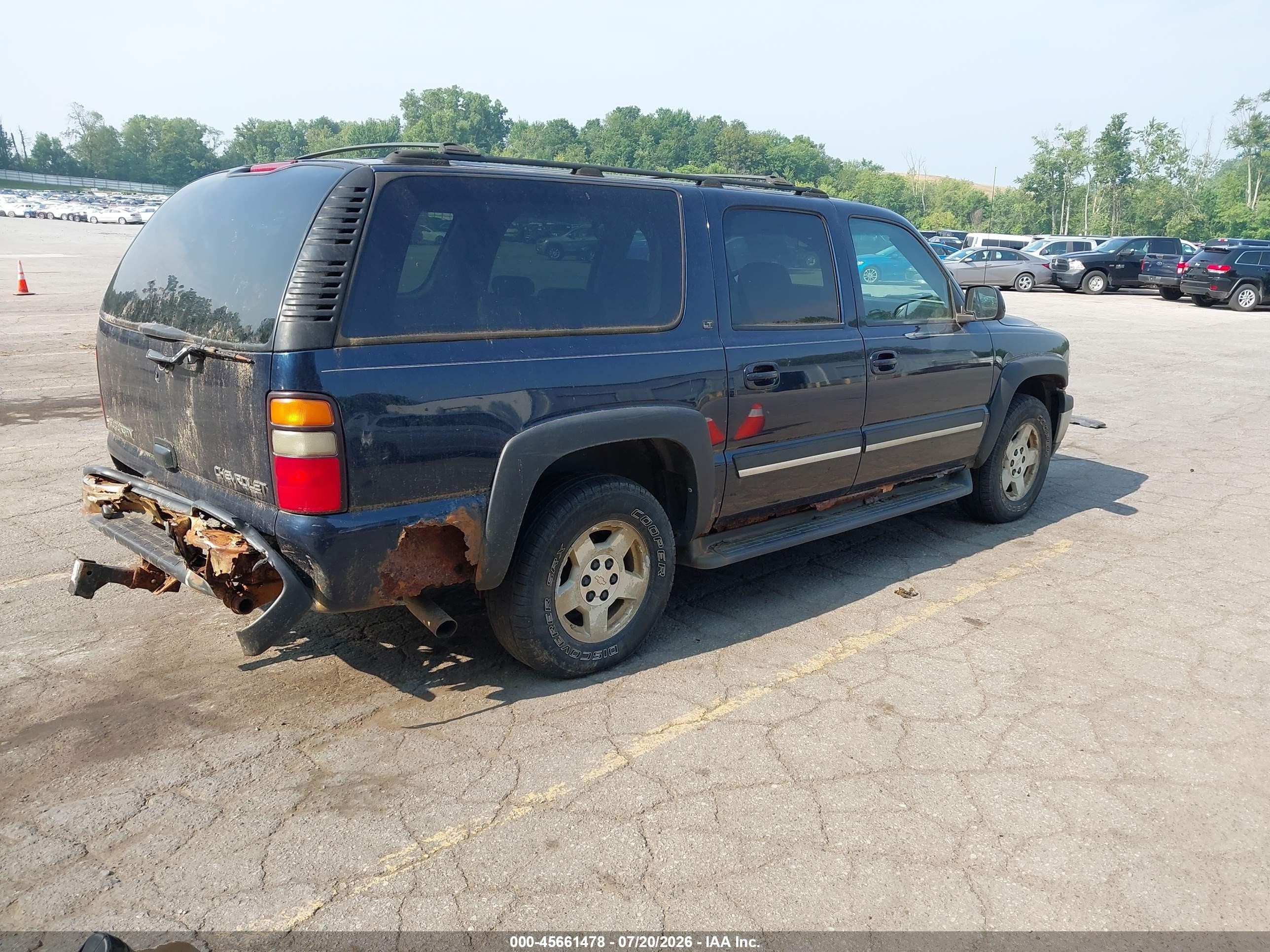 2005 Chevrolet Suburban 1500 Lt Blue vin: 3GNFK16Z75G228345