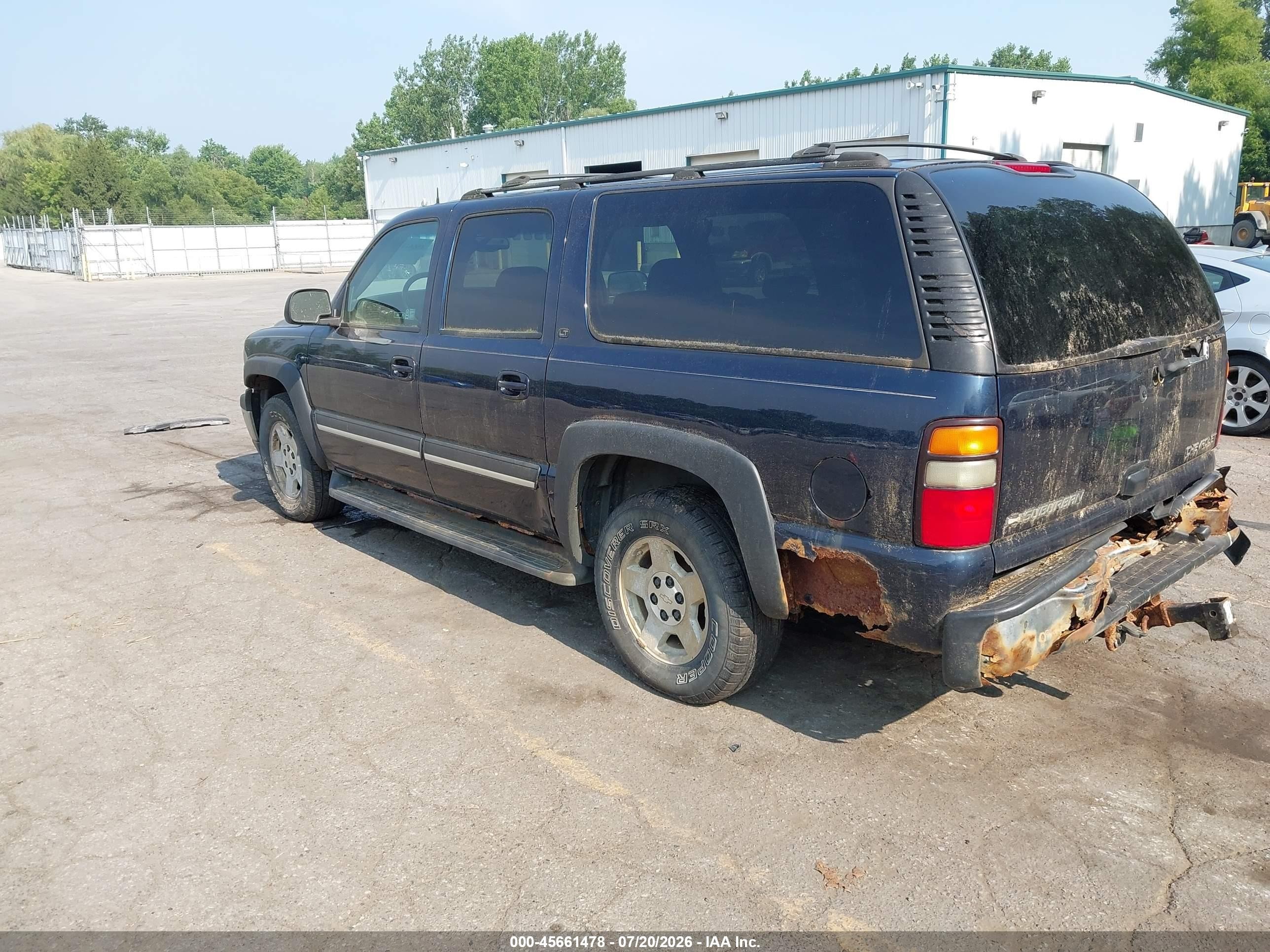 2005 Chevrolet Suburban 1500 Lt Blue vin: 3GNFK16Z75G228345