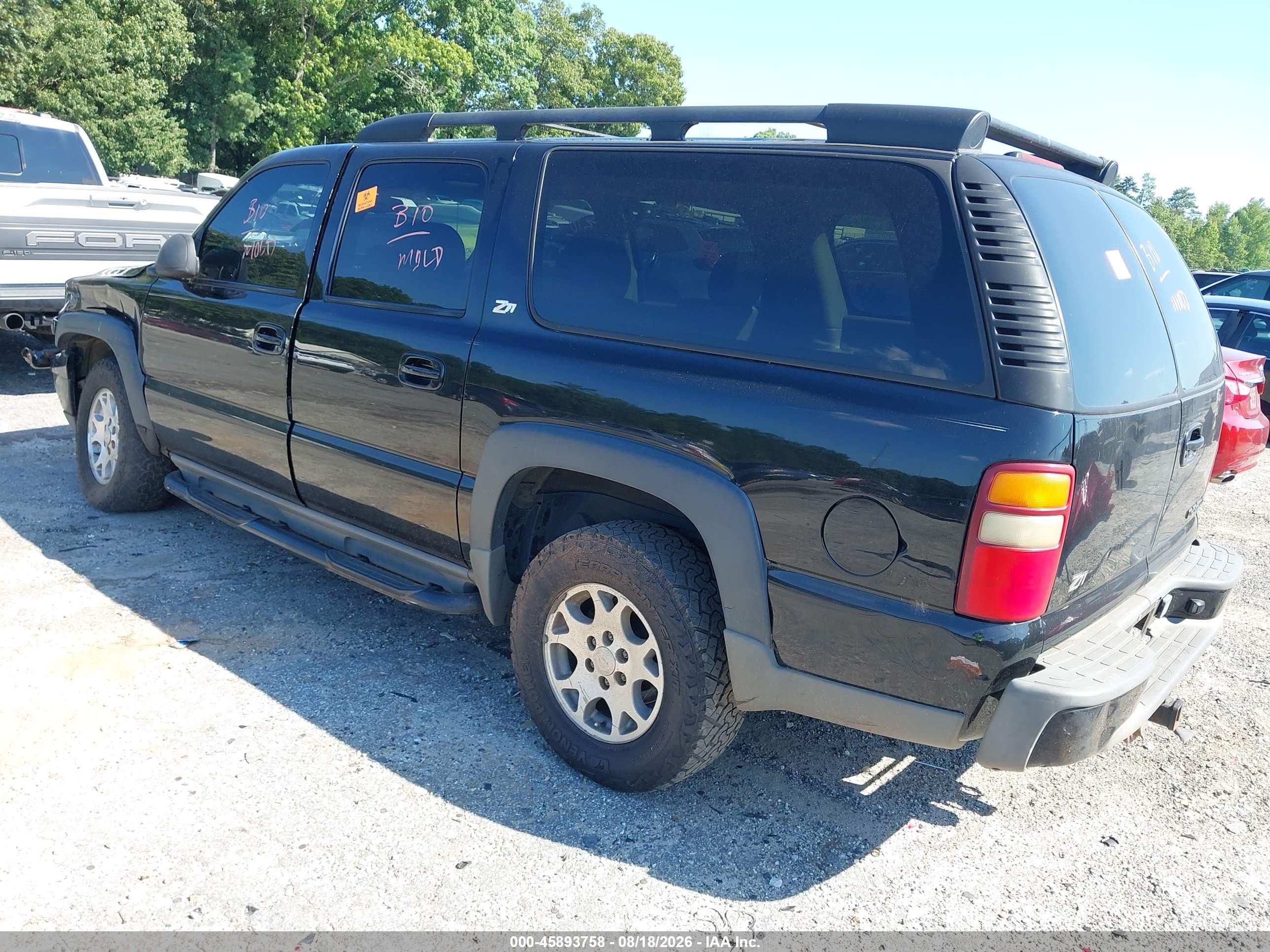 2002 Chevrolet Suburban 1500 Z71 Black vin: 3GNFK16Z92G175353