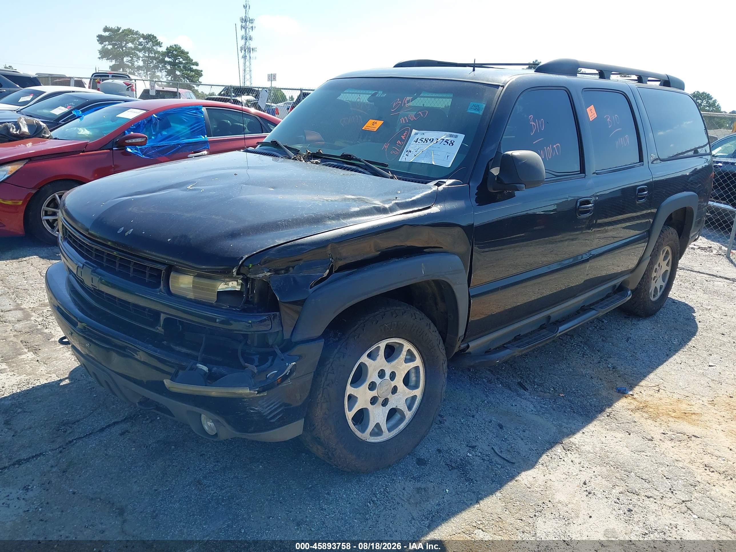 2002 Chevrolet Suburban 1500 Z71 Black vin: 3GNFK16Z92G175353