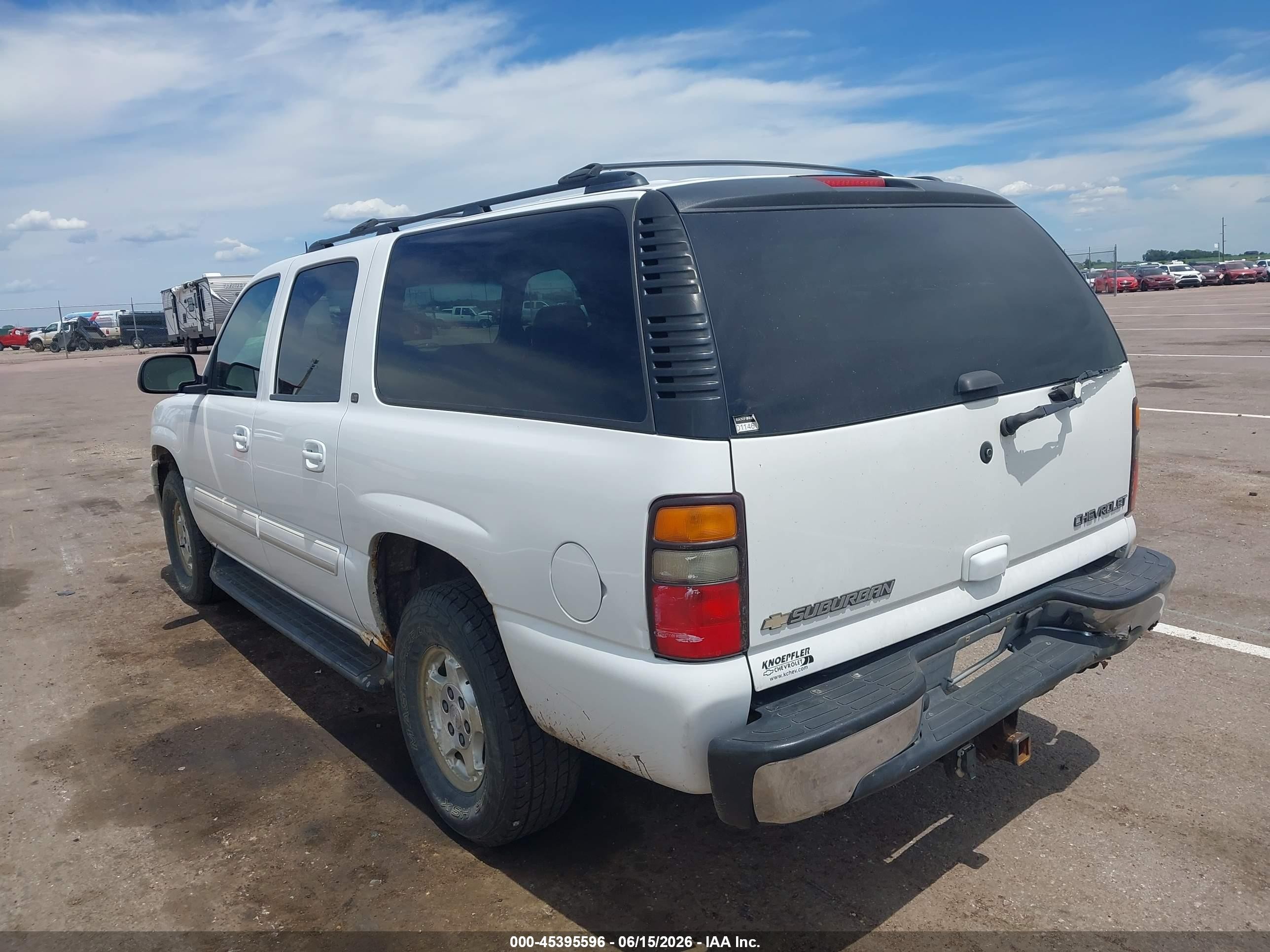 2005 Chevrolet Suburban 1500 Lt White vin: 3GNFK16ZX5G283419