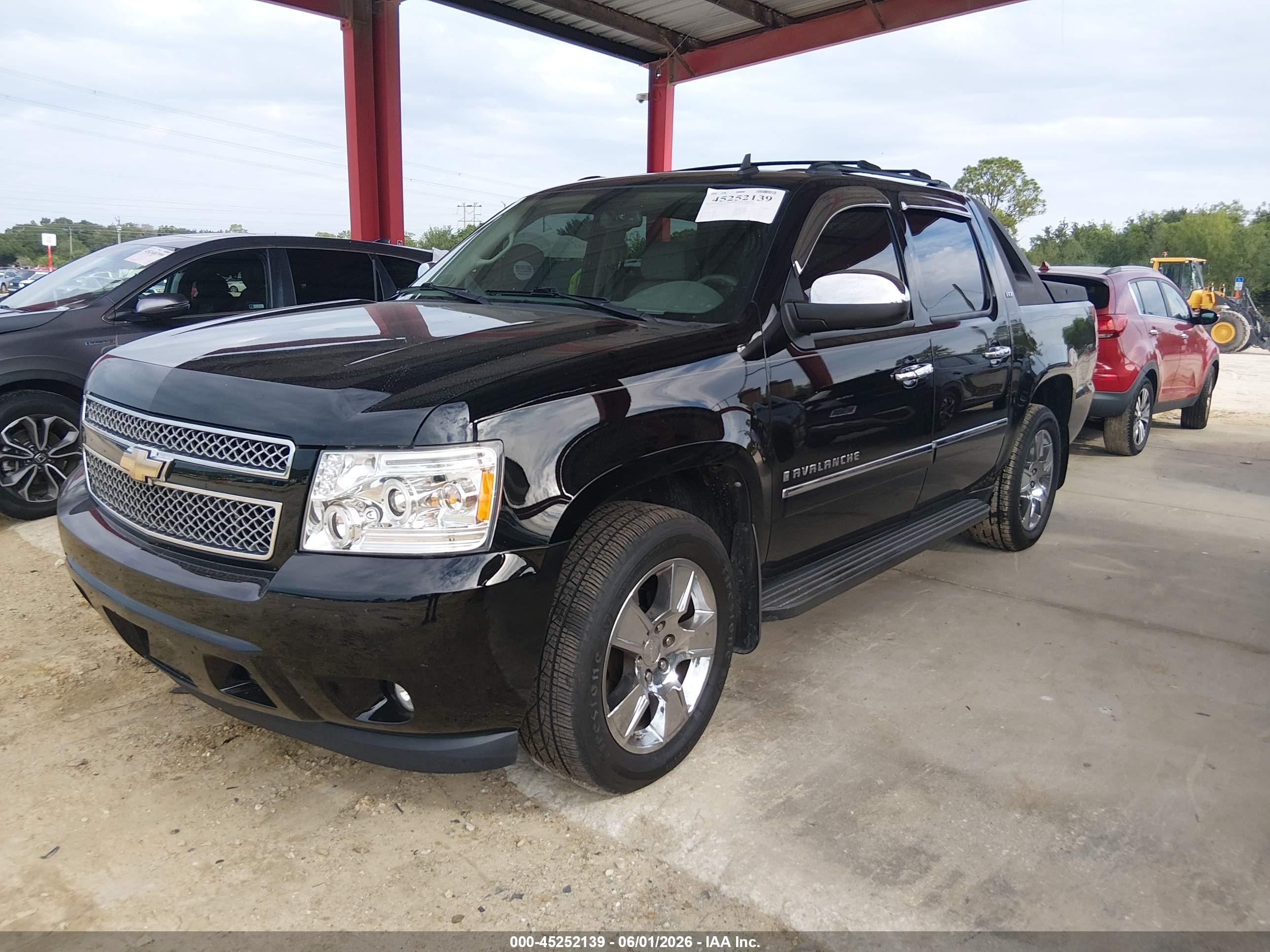 2009 Chevrolet Avalanche 1500 Ltz Black vin: 3GNFK32019G220136