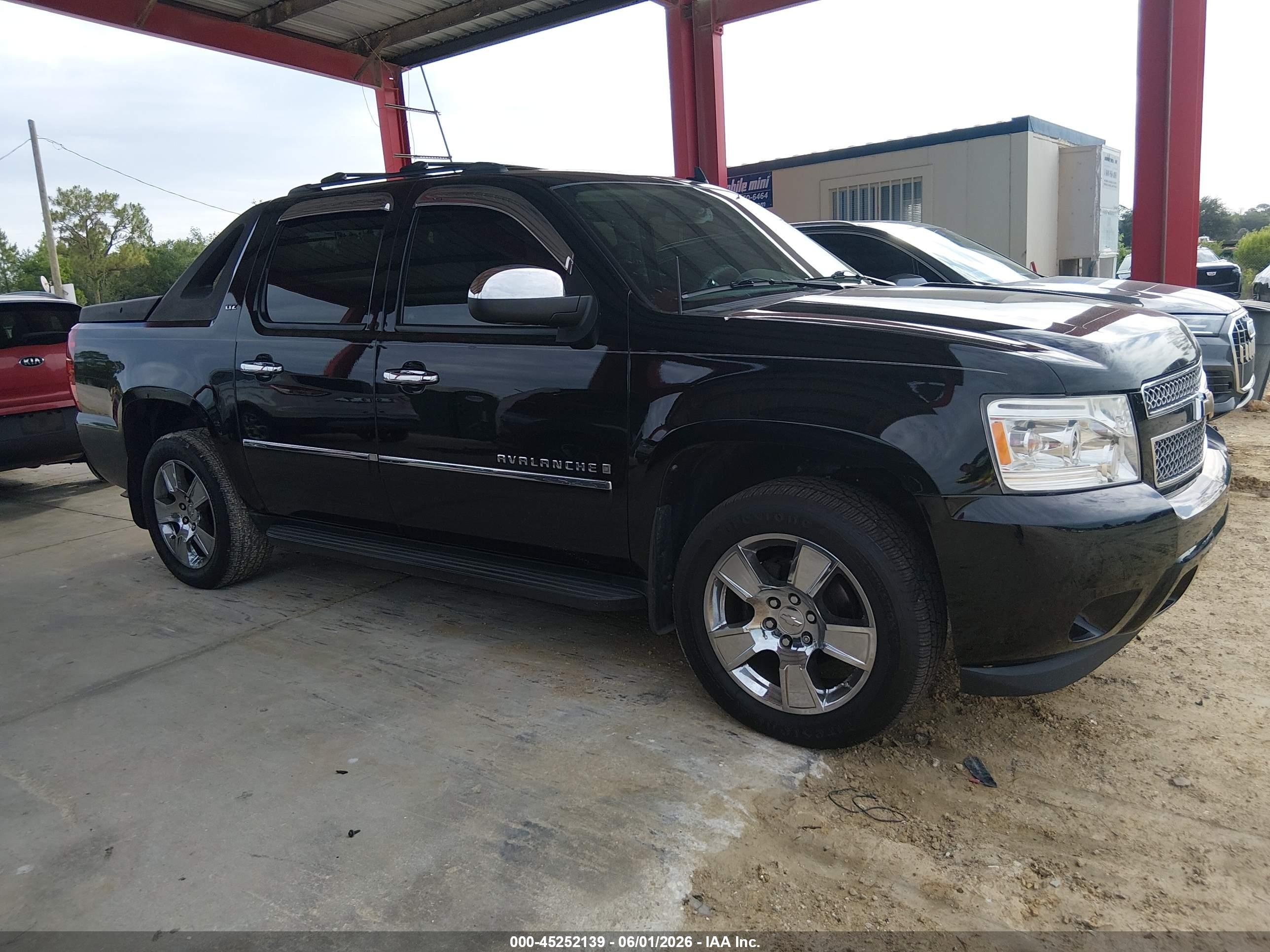 2009 Chevrolet Avalanche 1500 Ltz Black vin: 3GNFK32019G220136