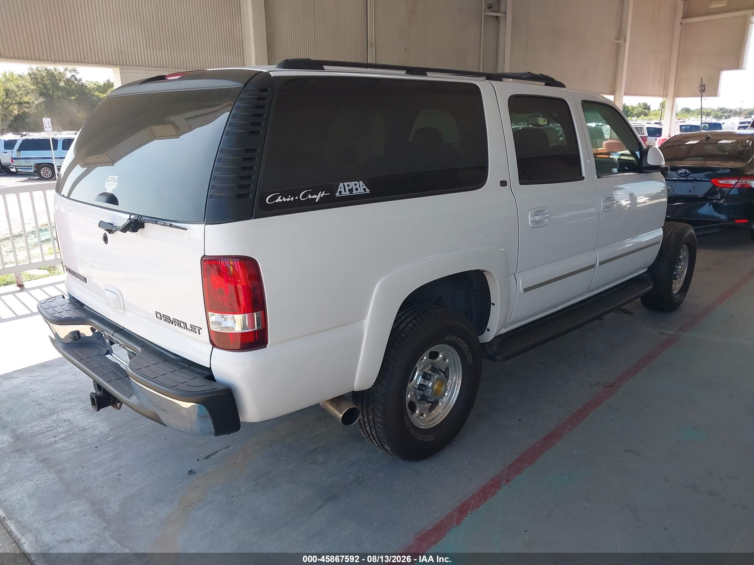 2003 Chevrolet Suburban 2500 Lt White vin: 3GNGK26G13G222367