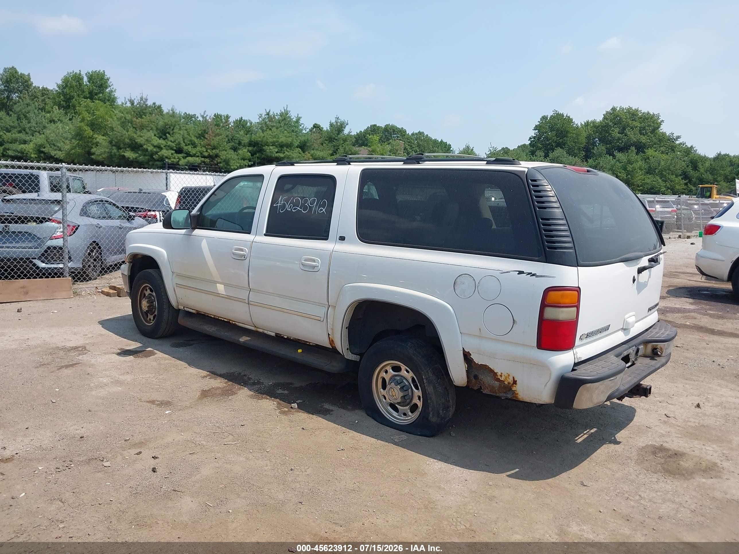 2003 Chevrolet Suburban 2500 Lt White vin: 3GNGK26UX3G314275