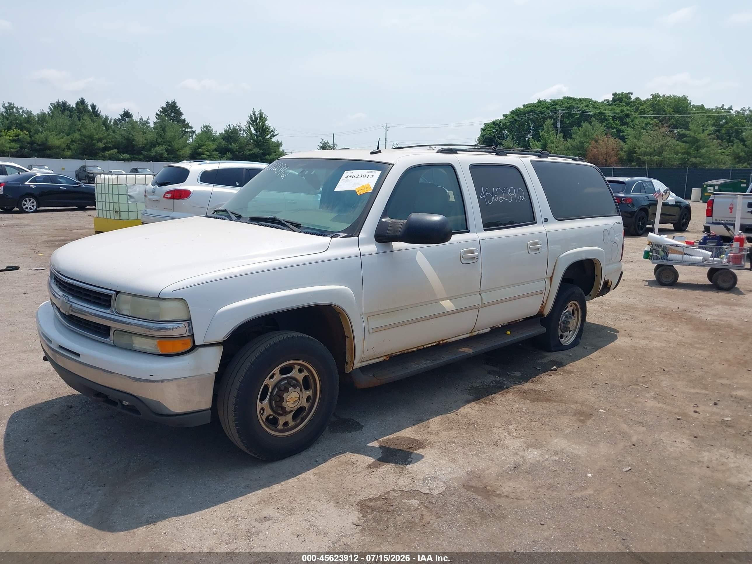 2003 Chevrolet Suburban 2500 Lt White vin: 3GNGK26UX3G314275