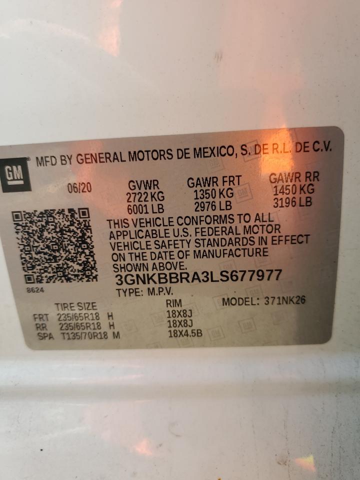 2020 Chevrolet Blazer 1lt   White vin: 3GNKBBRA3LS677977