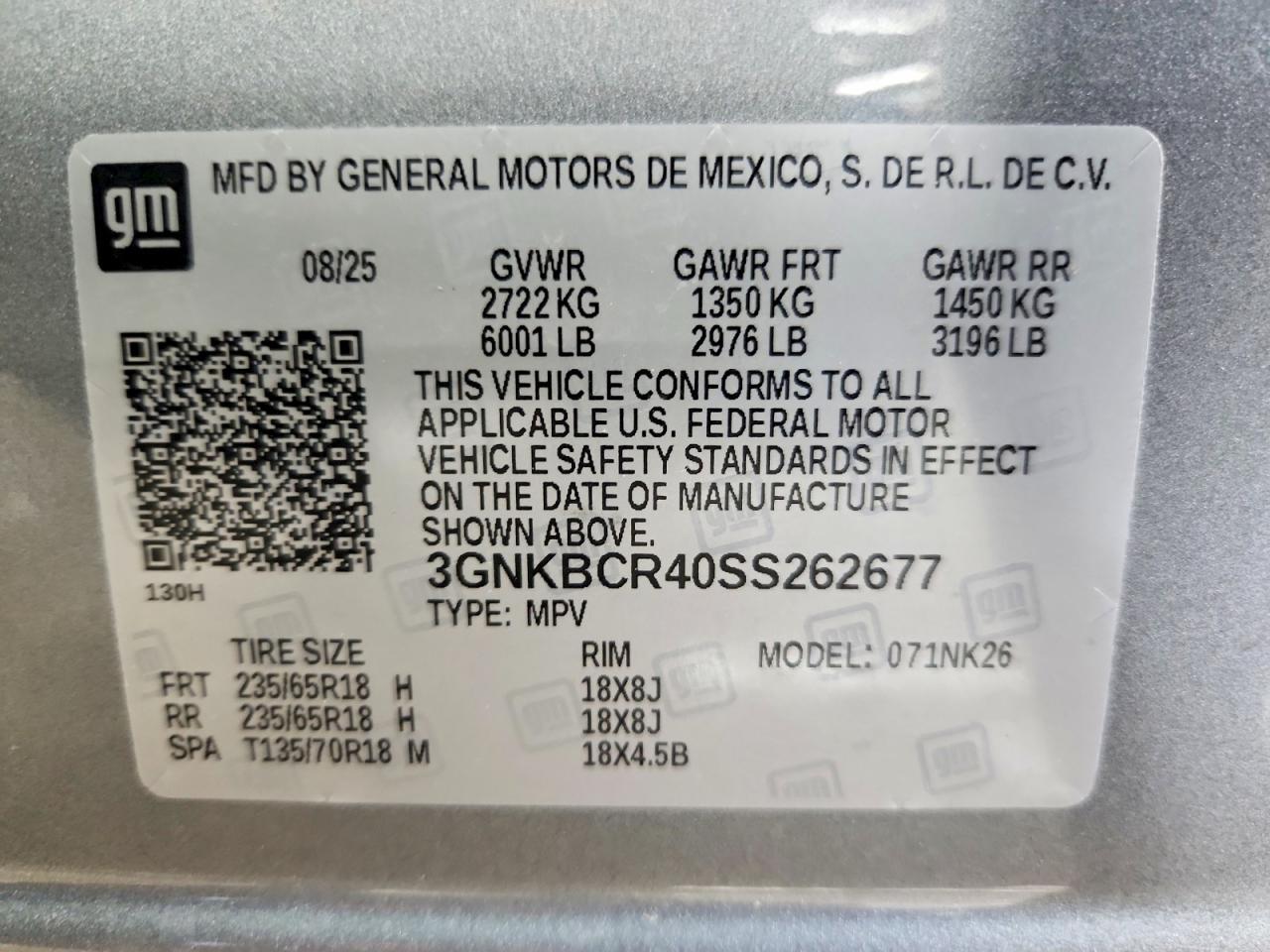 2025 Chevrolet Blazer 2lt Серый vin: 3GNKBCR40SS262677