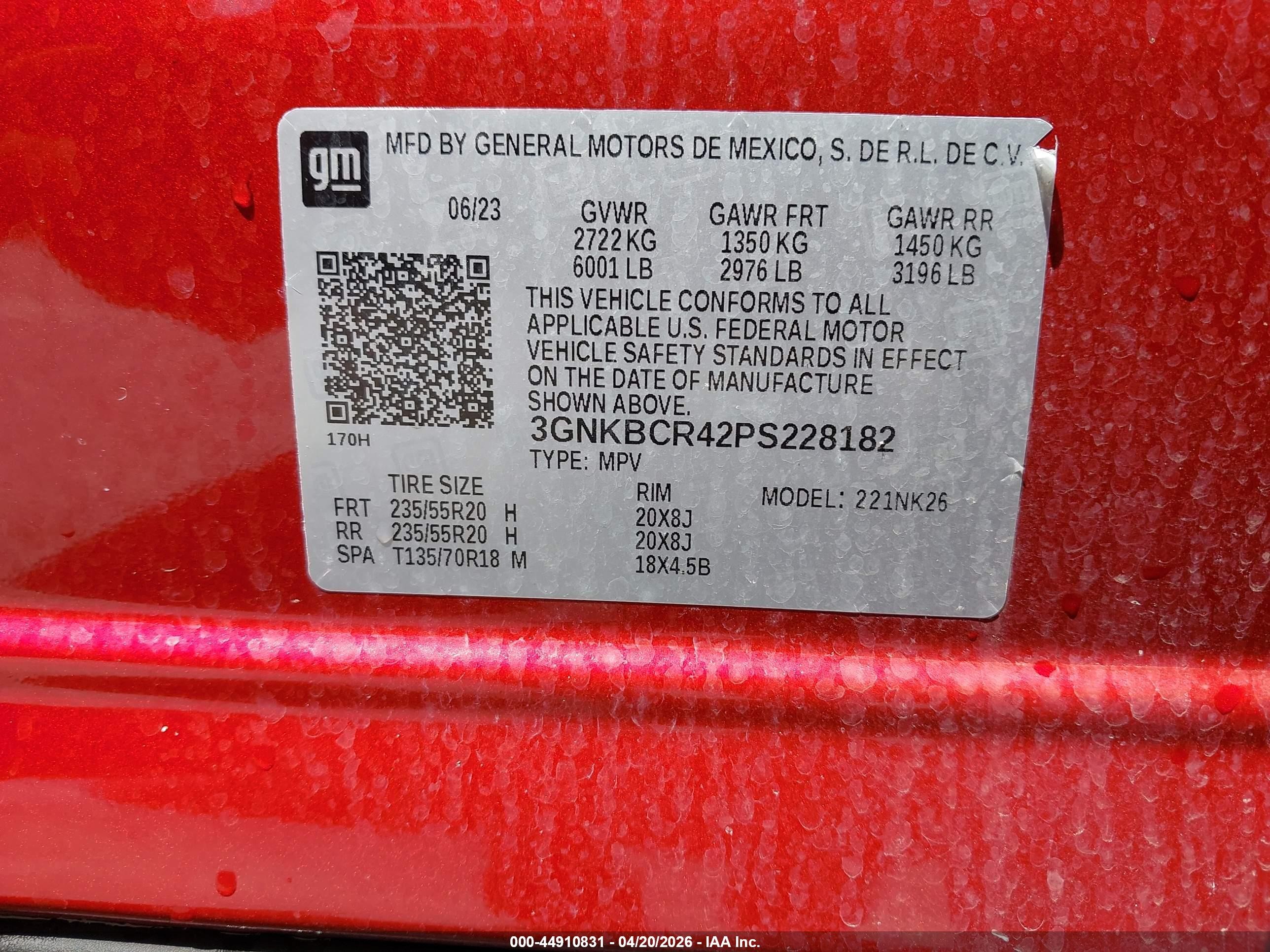 2023 Chevrolet Blazer Fwd 2lt Red vin: 3GNKBCR42PS228182