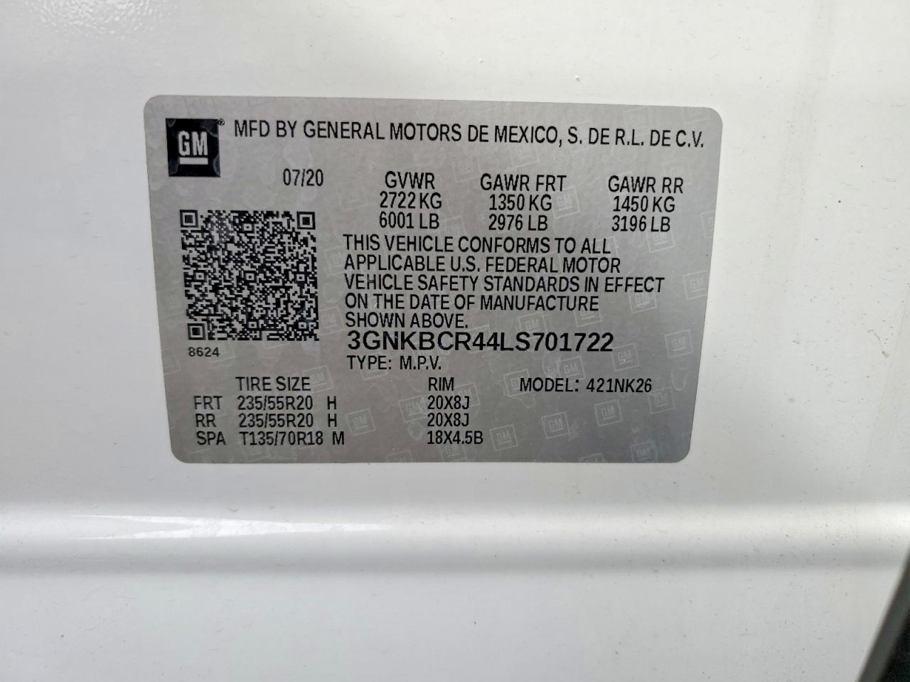 2020 Chevrolet Blazer 2lt White vin: 3GNKBCR44LS701722