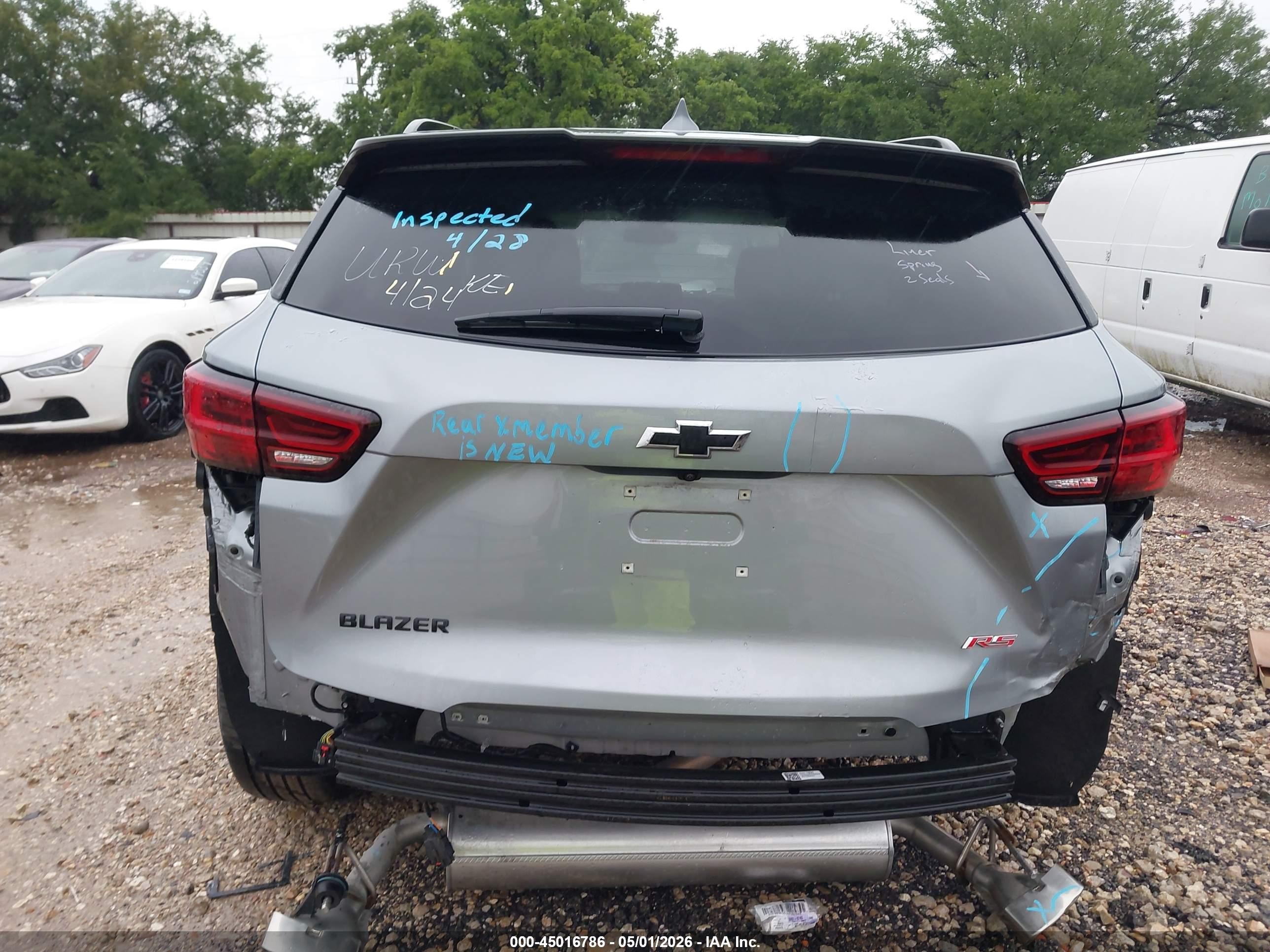 2025 Chevrolet Blazer Fwd Rs Gray vin: 3GNKBERS9SS193255