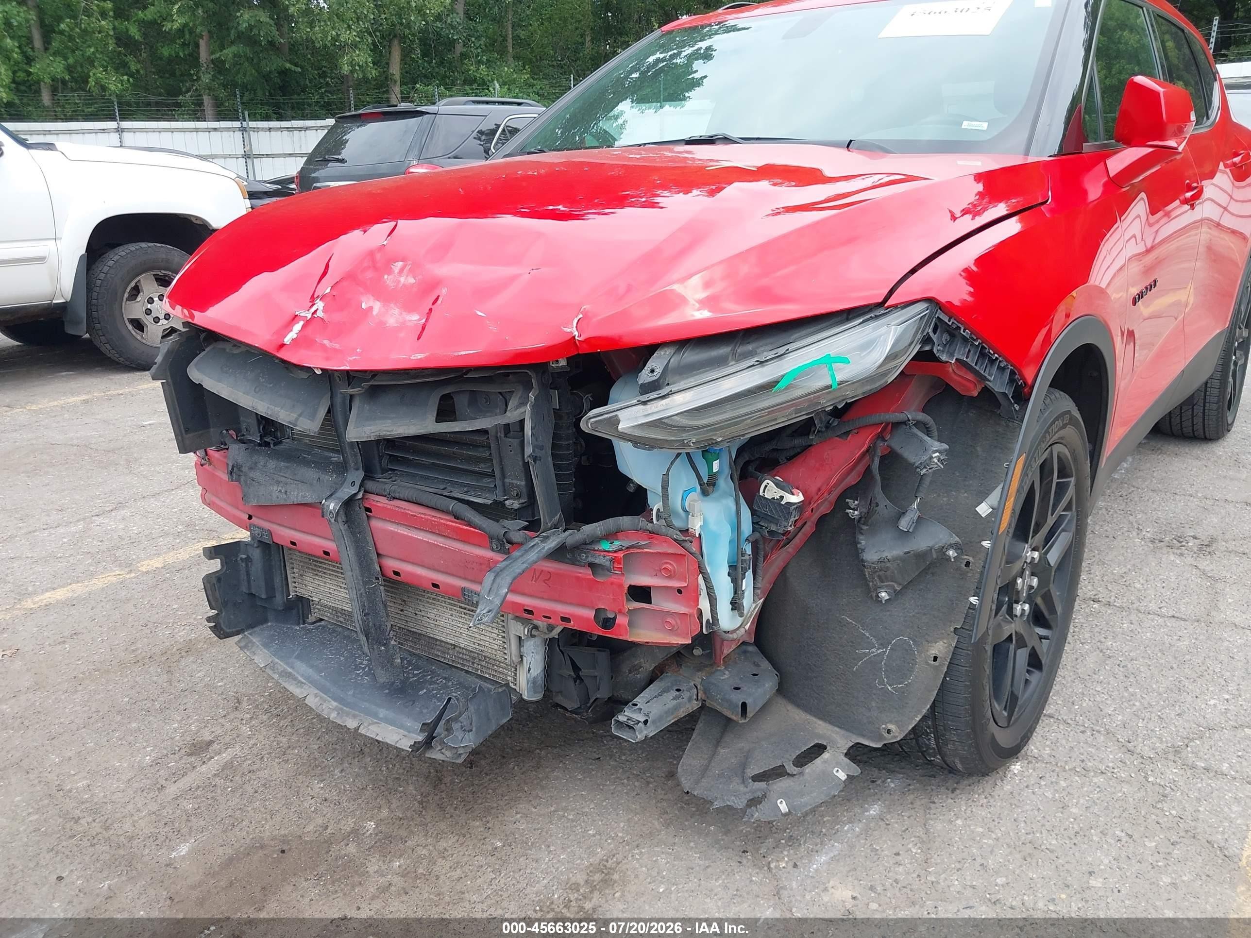 2020 Chevrolet Blazer Awd 2lt Red vin: 3GNKBHRS8LS592502