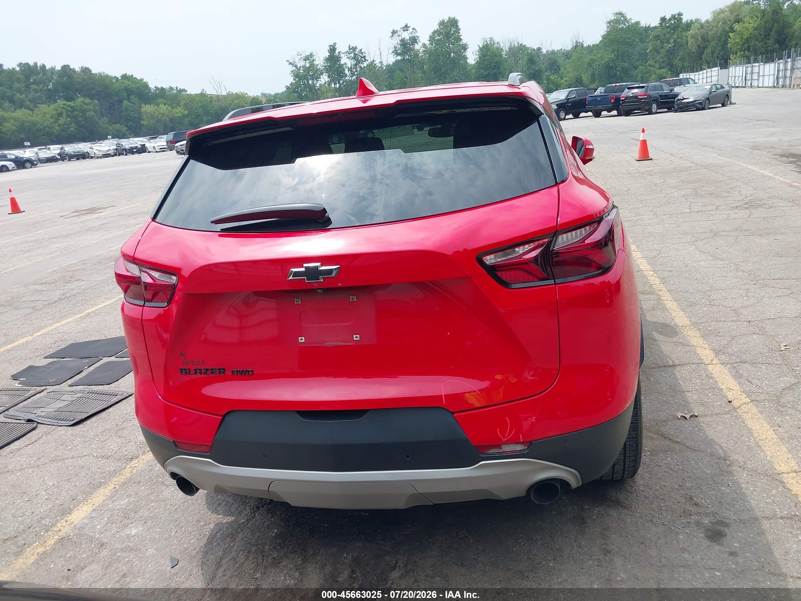2020 Chevrolet Blazer Awd 2lt Red vin: 3GNKBHRS8LS592502