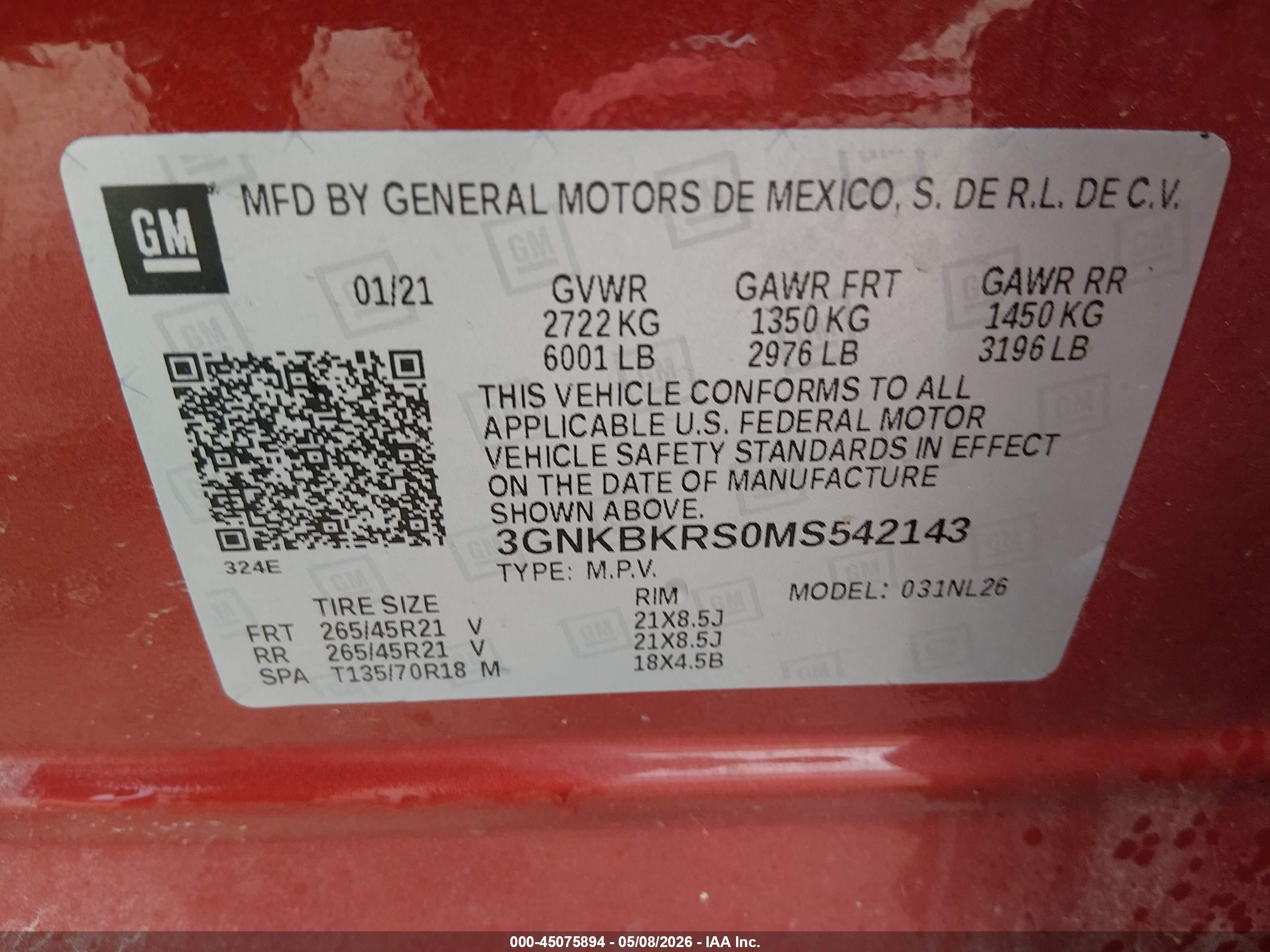 2021 Chevrolet Blazer Awd Rs Orange vin: 3GNKBKRS0MS542143