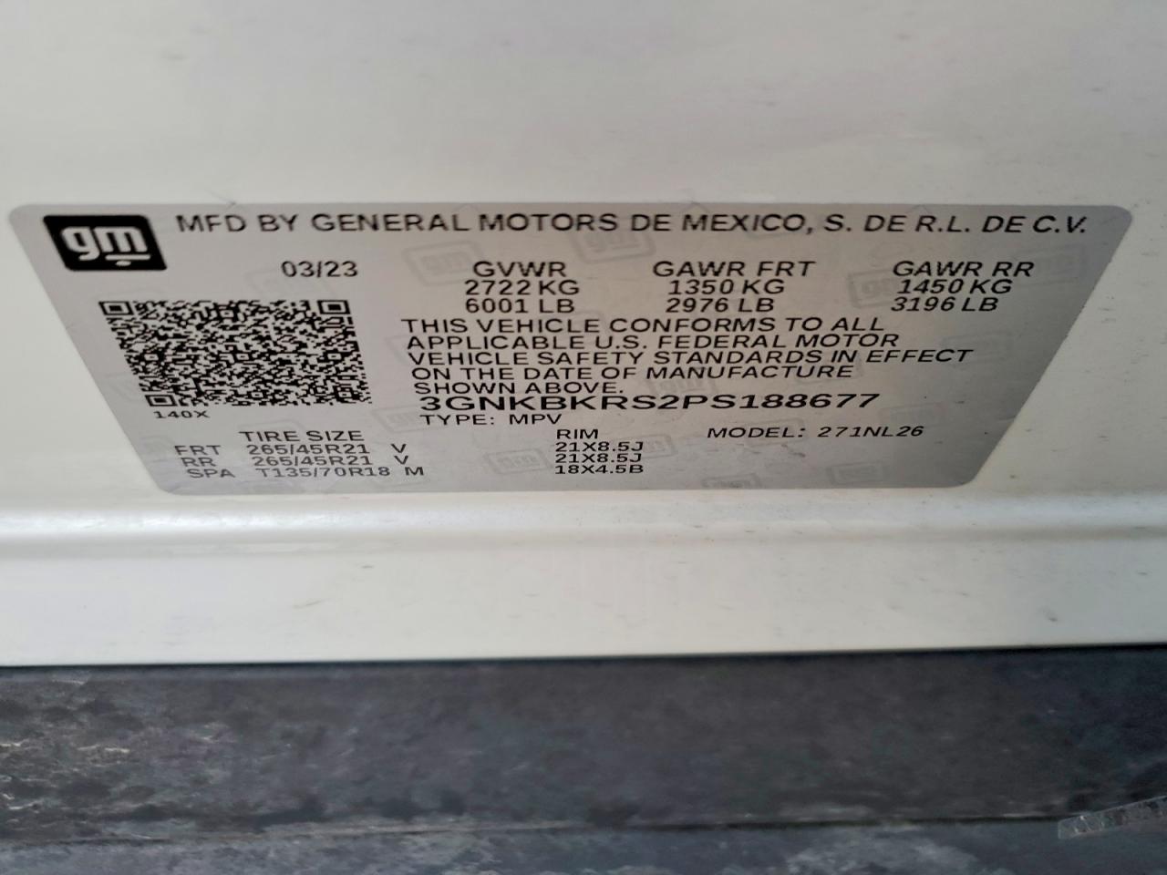 2023 Chevrolet Blazer Rs White vin: 3GNKBKRS2PS188677