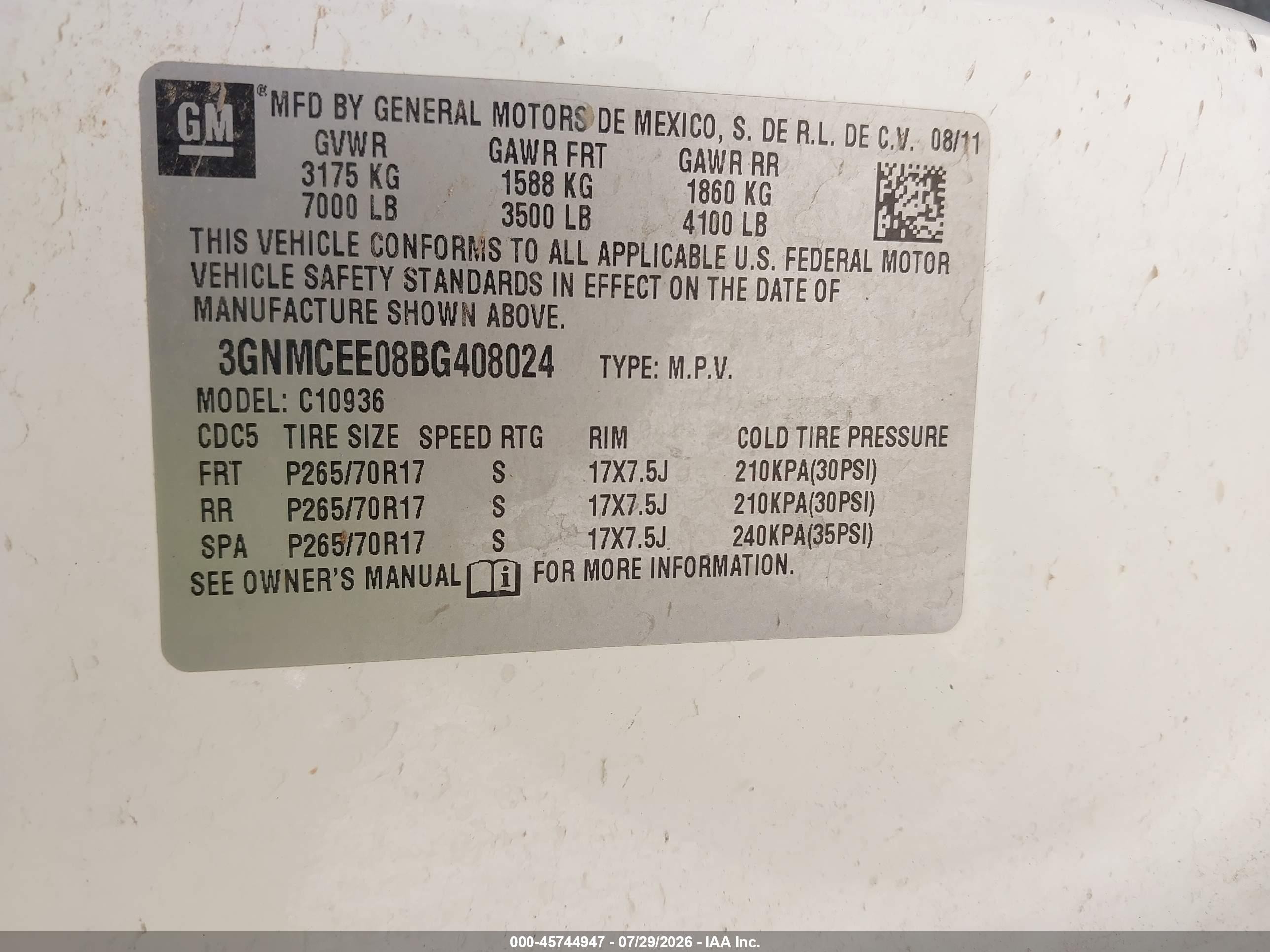 2011 Chevrolet Avalanche 1500 Ls White vin: 3GNMCEE08BG408024