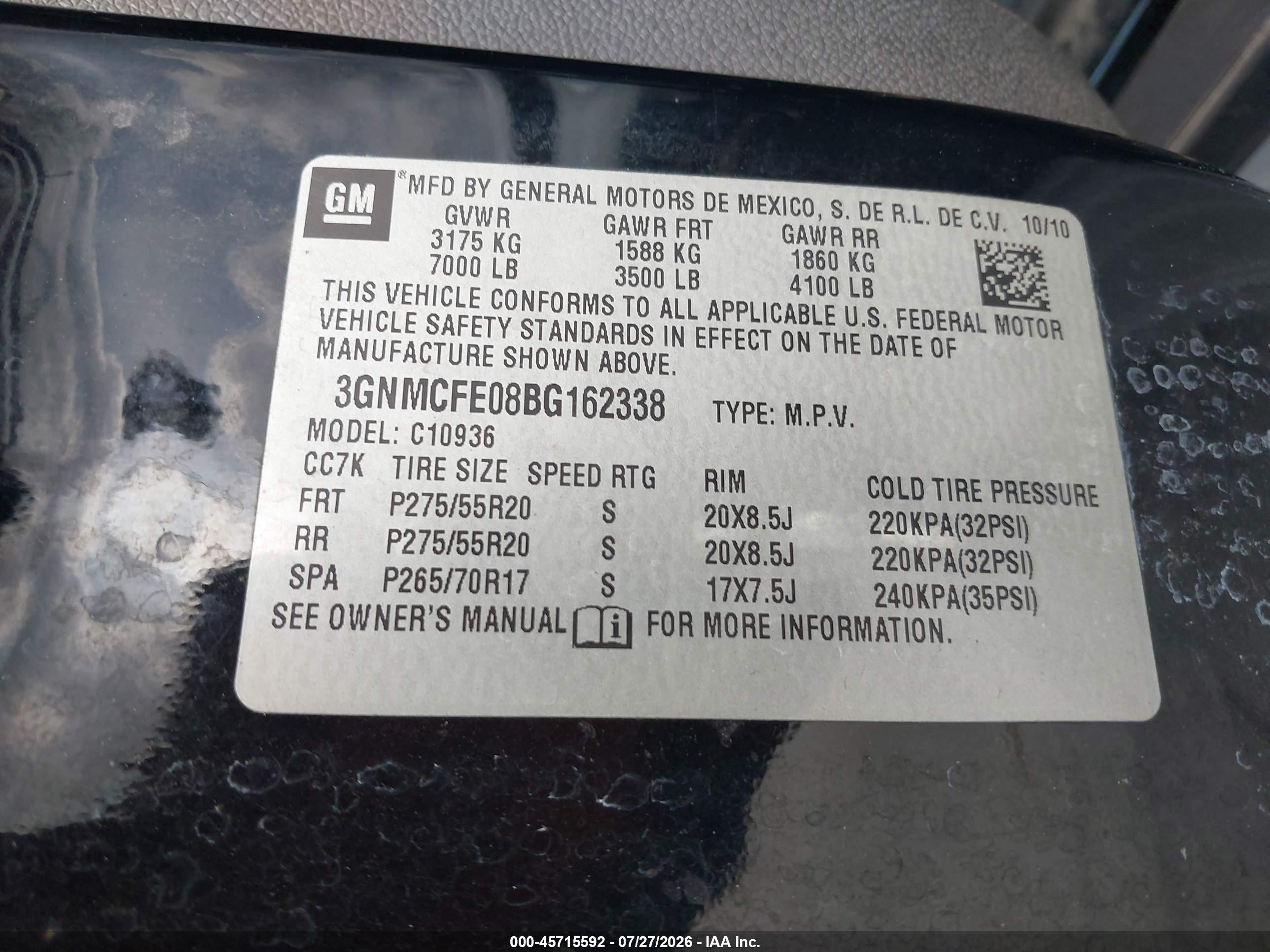 2011 Chevrolet Avalanche 1500 Lt1 Black vin: 3GNMCFE08BG162338