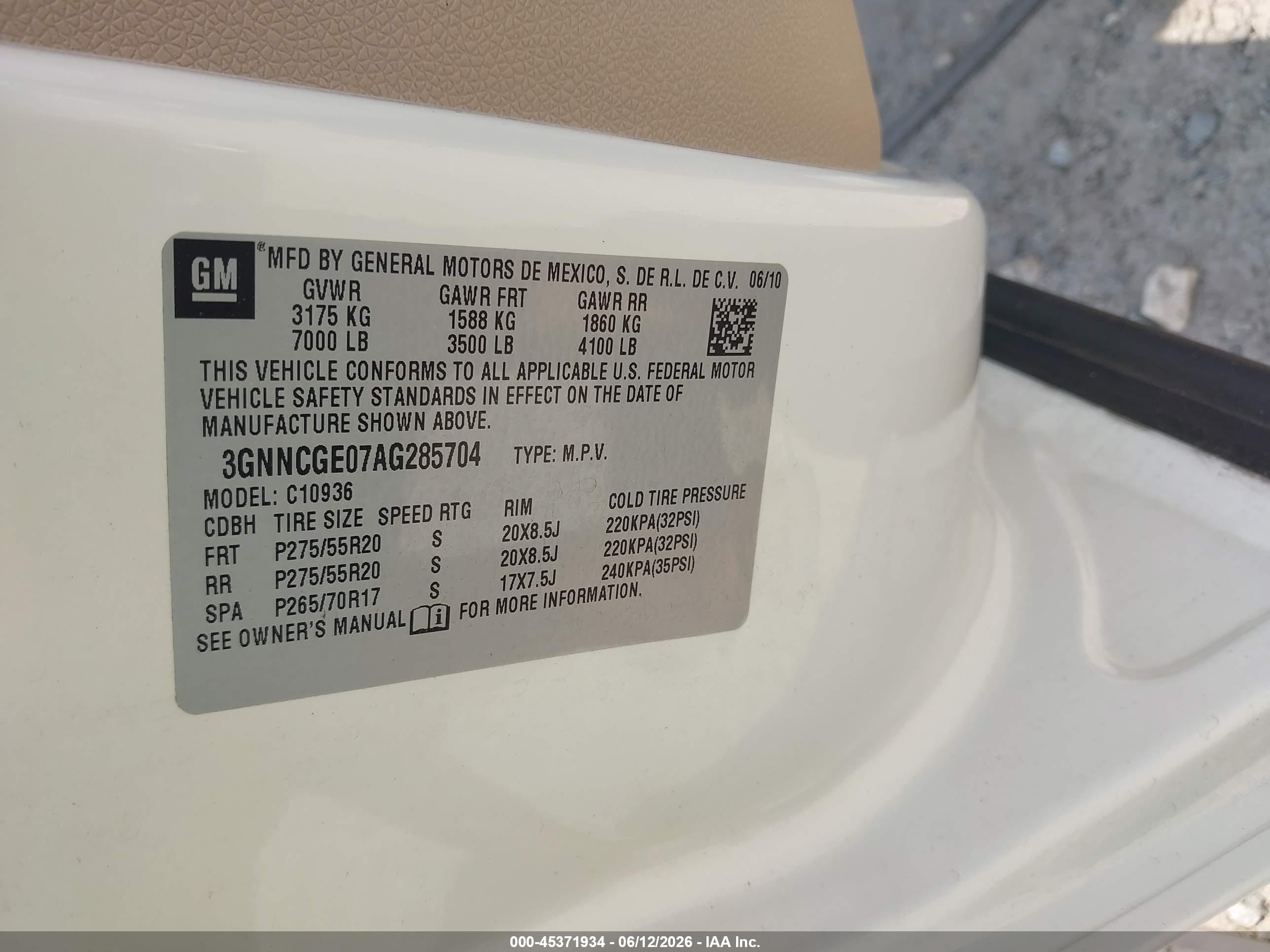 2010 Chevrolet Avalanche 1500 Ltz White vin: 3GNNCGE07AG285704
