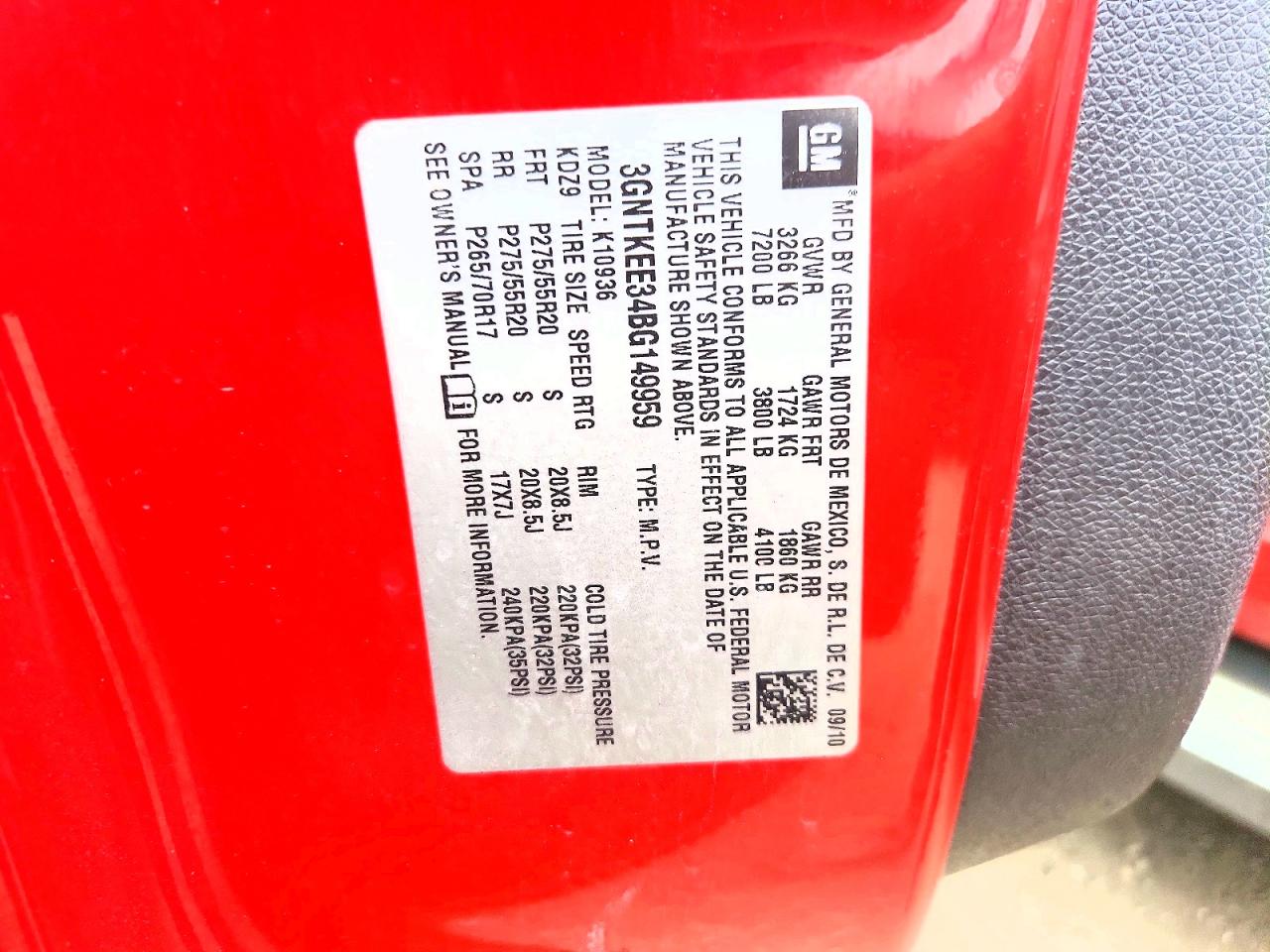 2011 Chevrolet Avalanche Ls Red vin: 3GNTKEE34BG149959