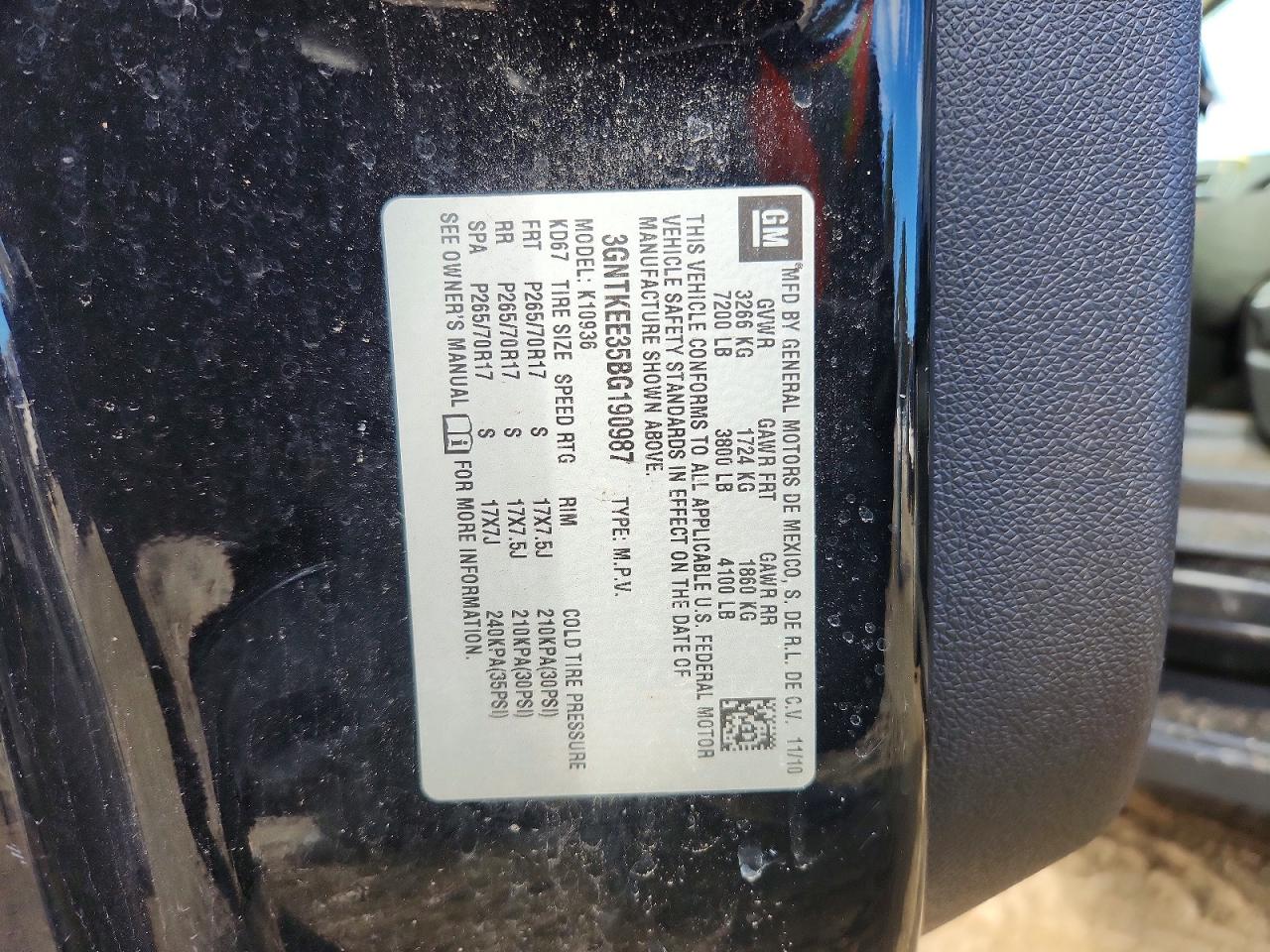 2011 Chevrolet Avalanche Ls Black vin: 3GNTKEE35BG190987