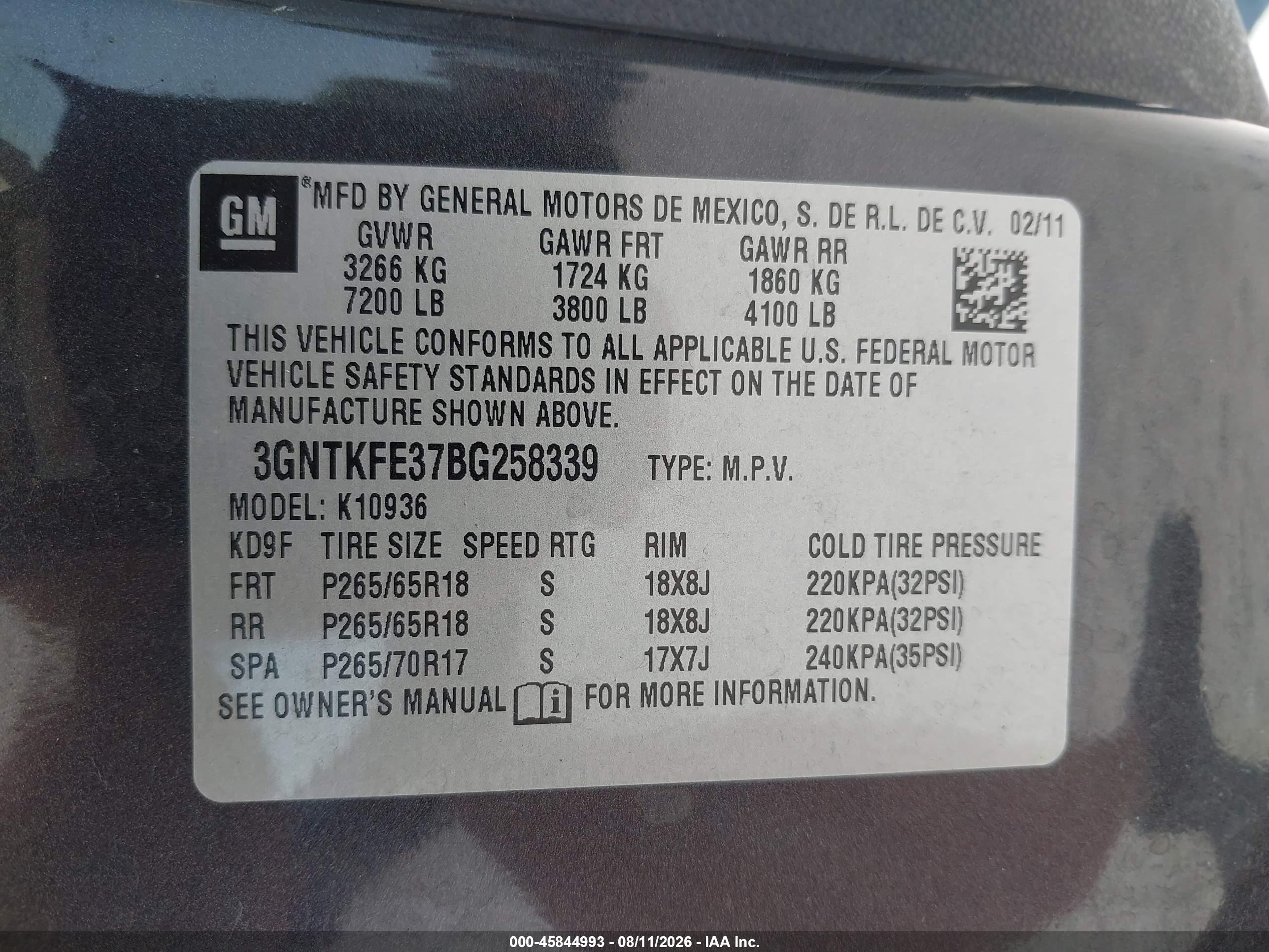 2011 Chevrolet Avalanche 1500 Lt1 Gray vin: 3GNTKFE37BG258339
