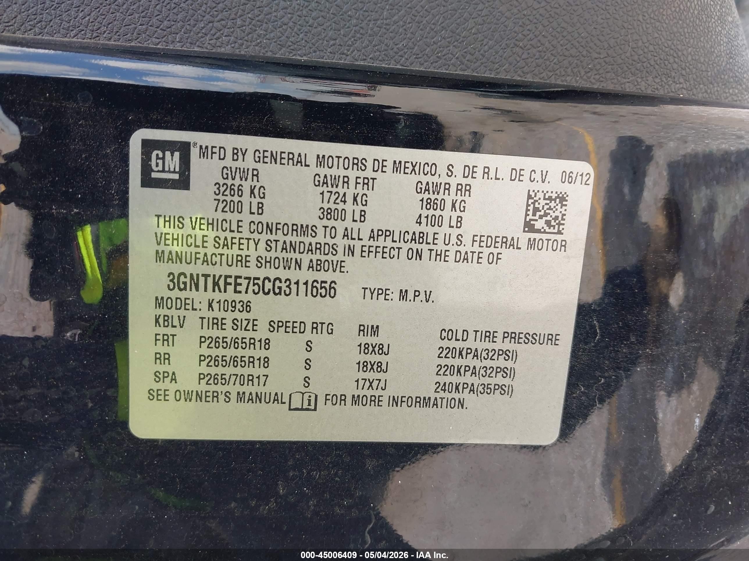2012 Chevrolet Avalanche 1500 Lt1 Black vin: 3GNTKFE75CG311656
