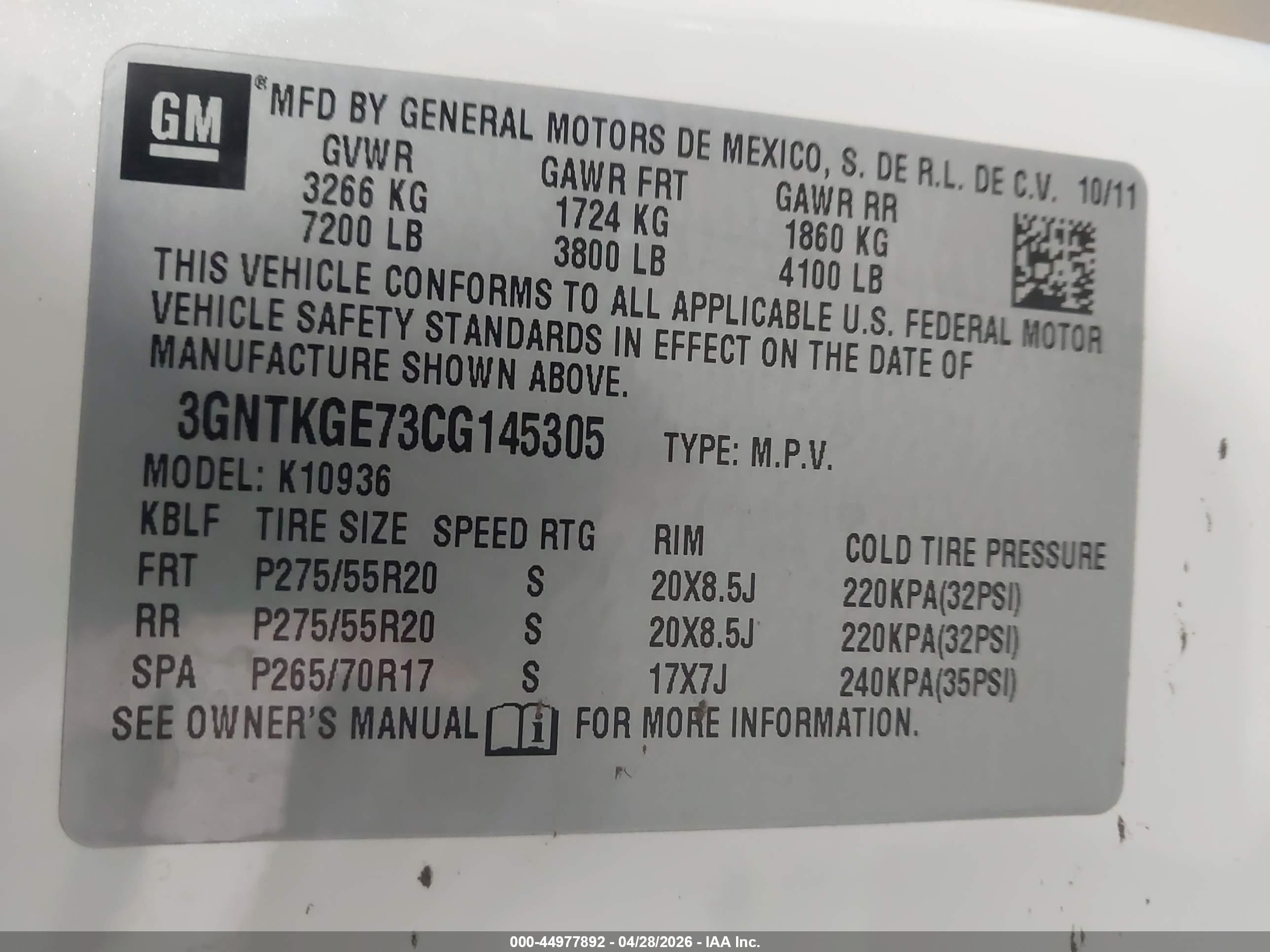 2012 Chevrolet Avalanche 1500 Ltz White vin: 3GNTKGE73CG145305