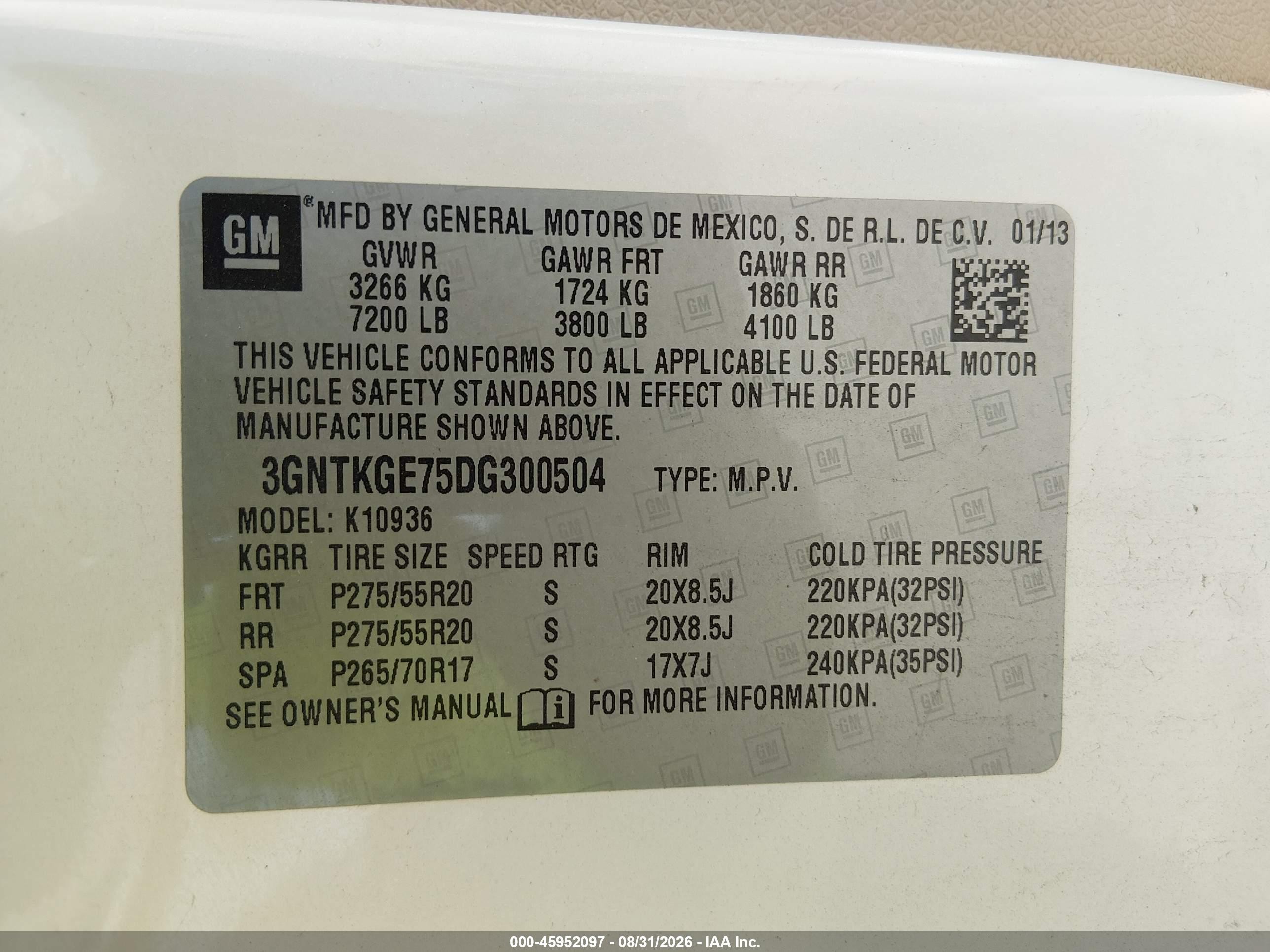 2013 Chevrolet Avalanche Ltz White vin: 3GNTKGE75DG300504