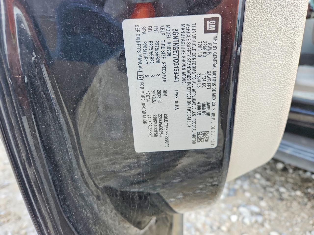 2012 Chevrolet Avalanche Ltz Black vin: 3GNTKGE77CG153441