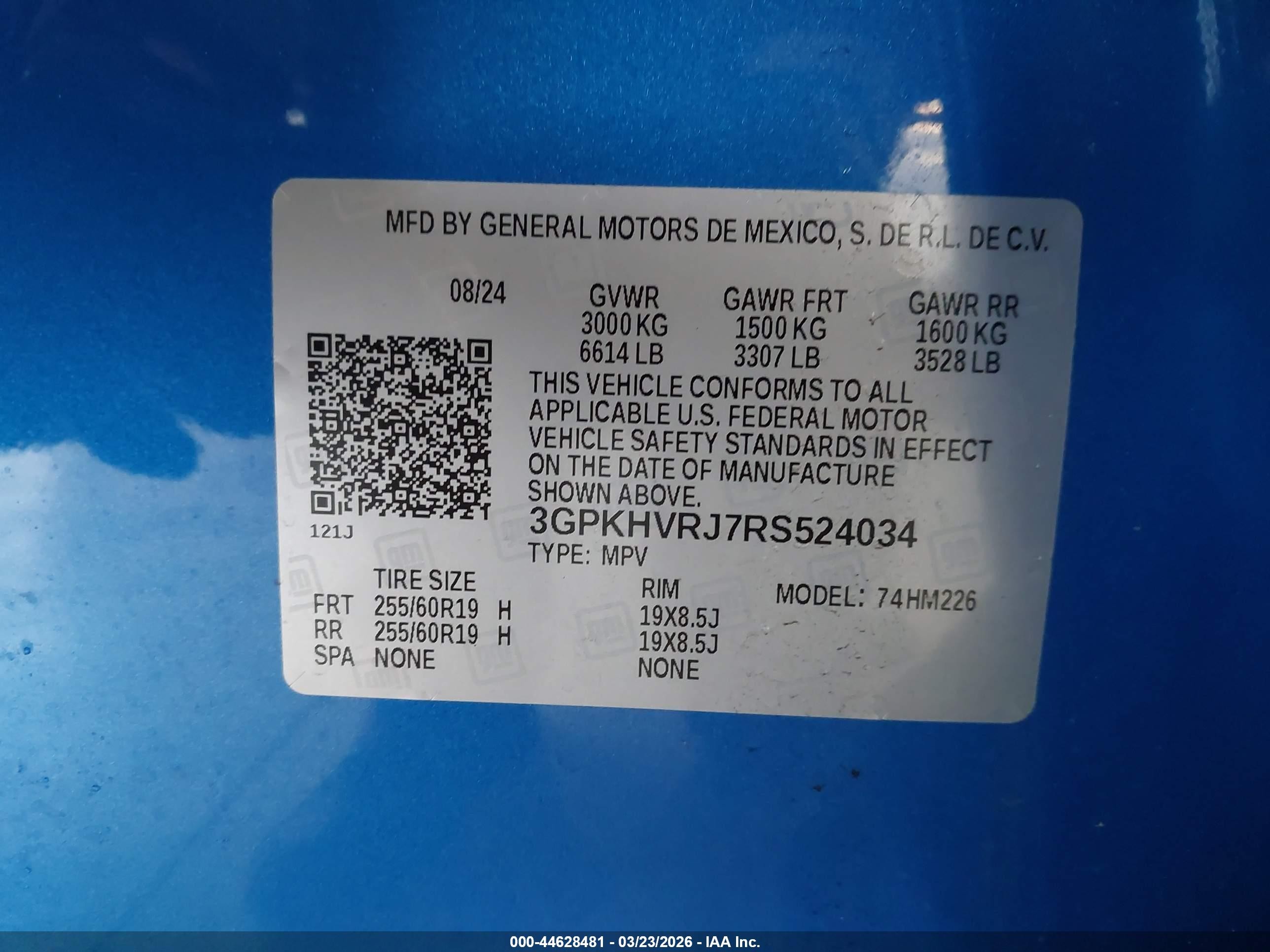 2024 Honda Prologue Ex Blue vin: 3GPKHVRJ7RS524034