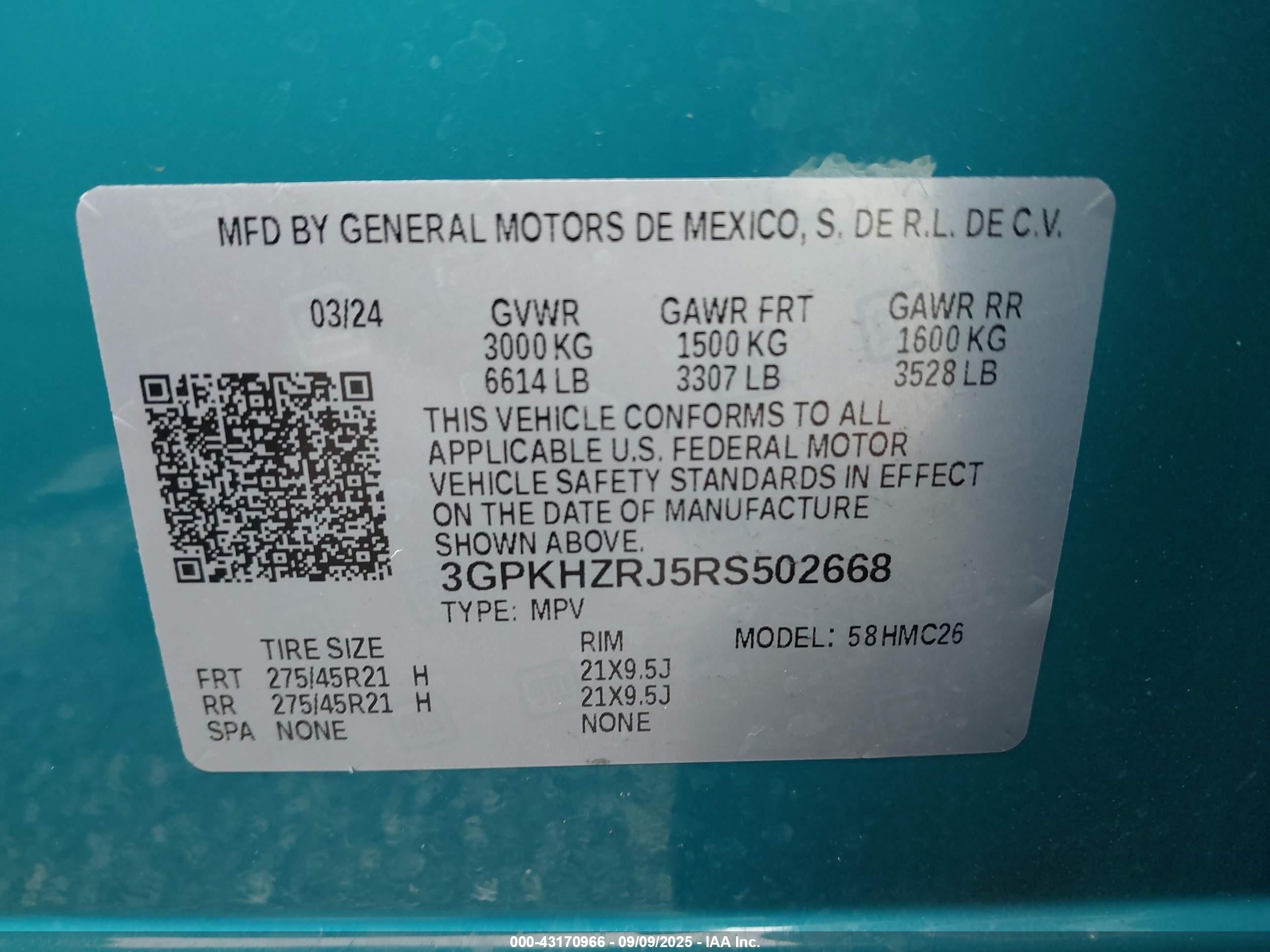 2024 Honda Prologue Elite Teal vin: 3GPKHZRJ5RS502668