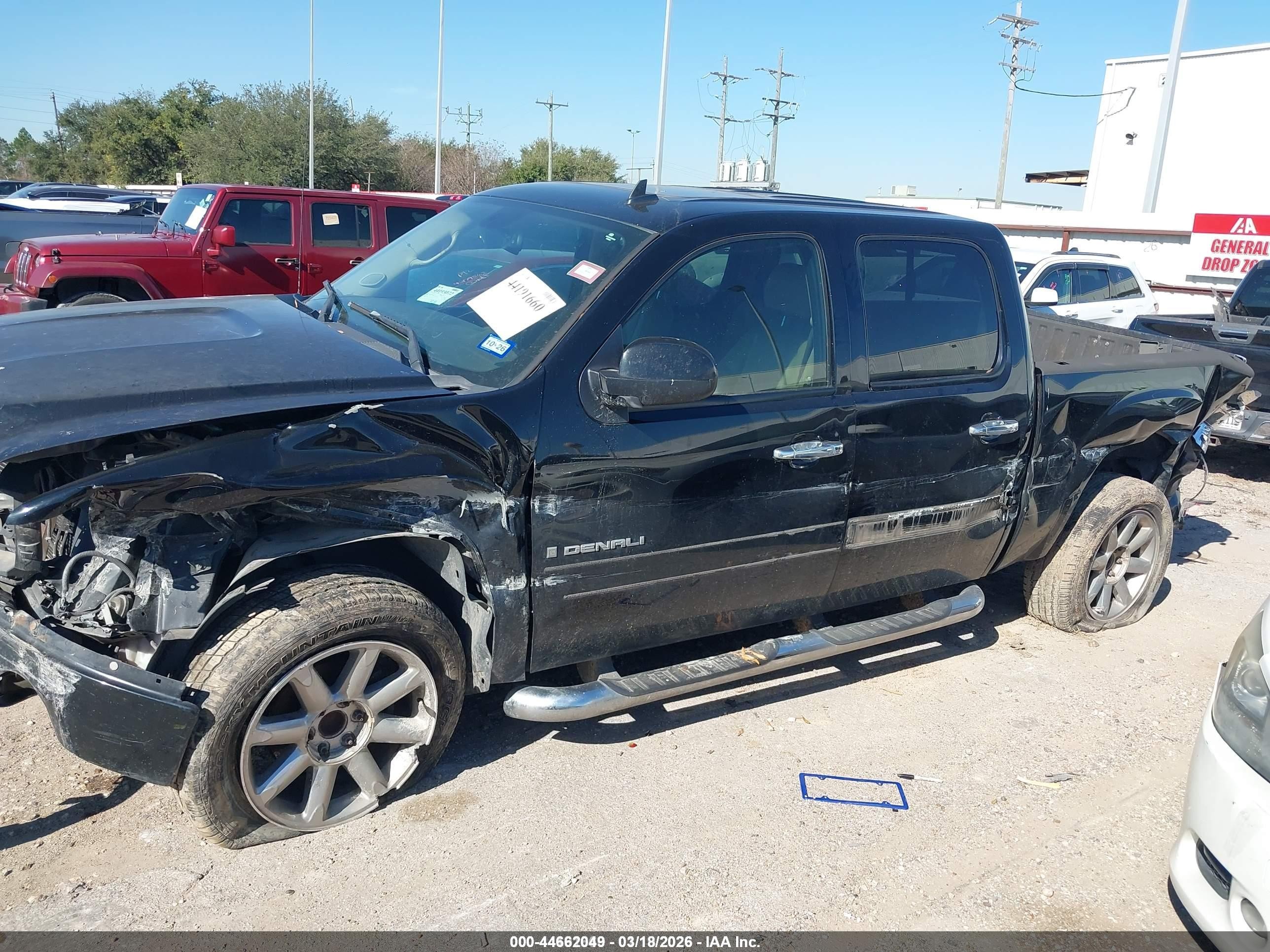 2009 Gmc Sierra 1500 Denali Black vin: 3GTEC03259G279786
