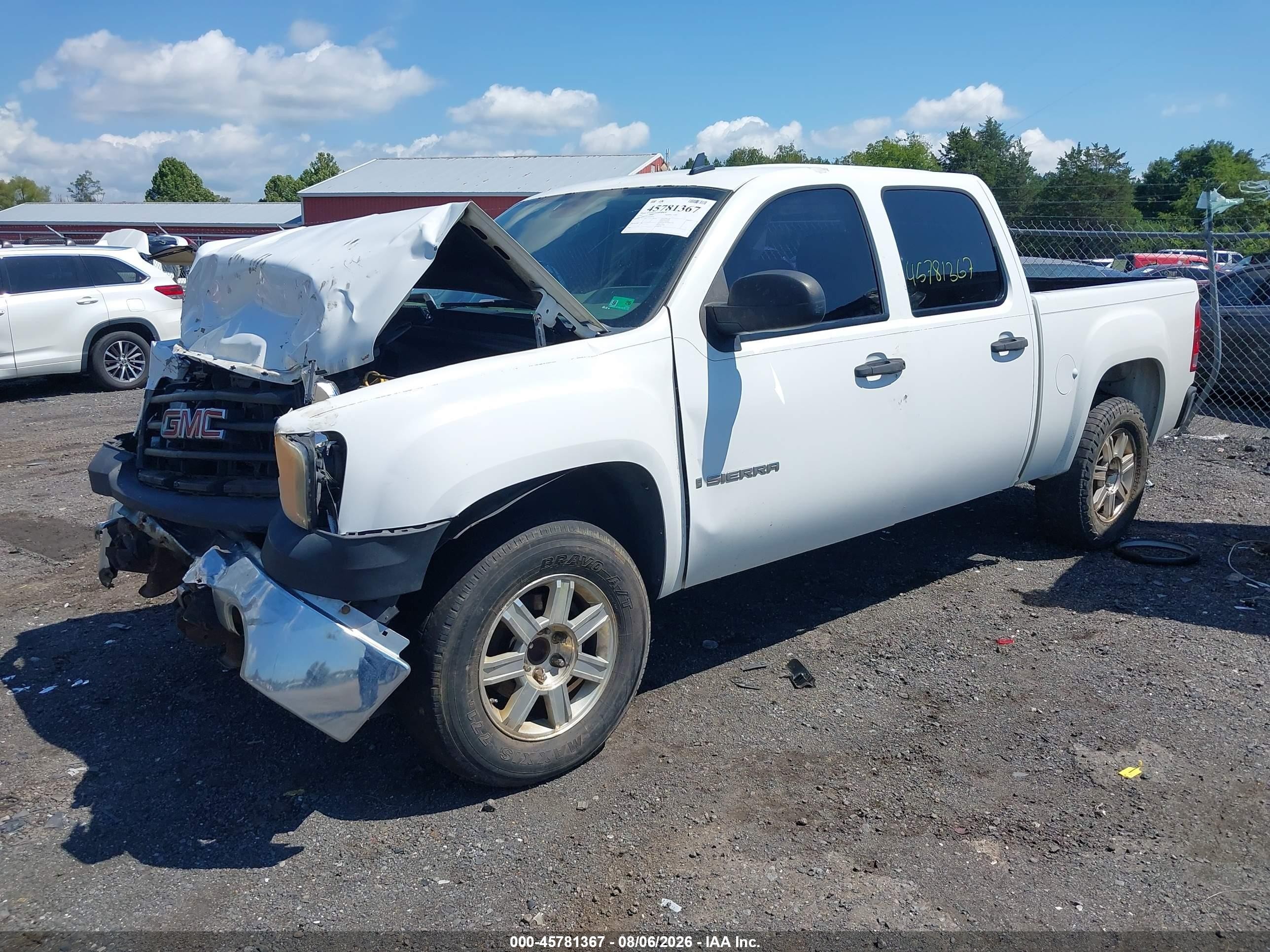 2007 Gmc Sierra 1500 Work Truck White vin: 3GTEC13C57G539342