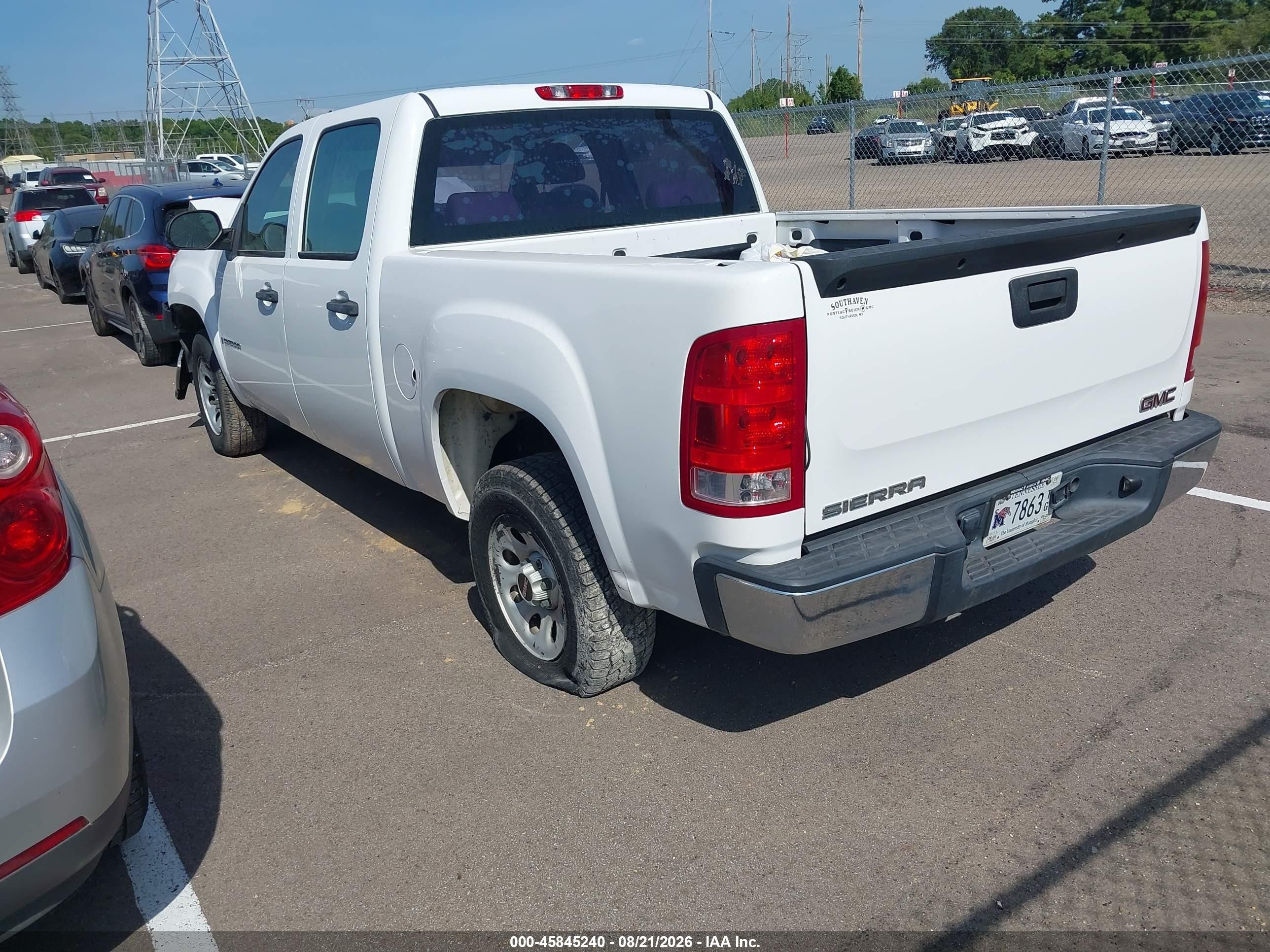 2009 Gmc Sierra 1500 Work Truck White vin: 3GTEC13C59G117851