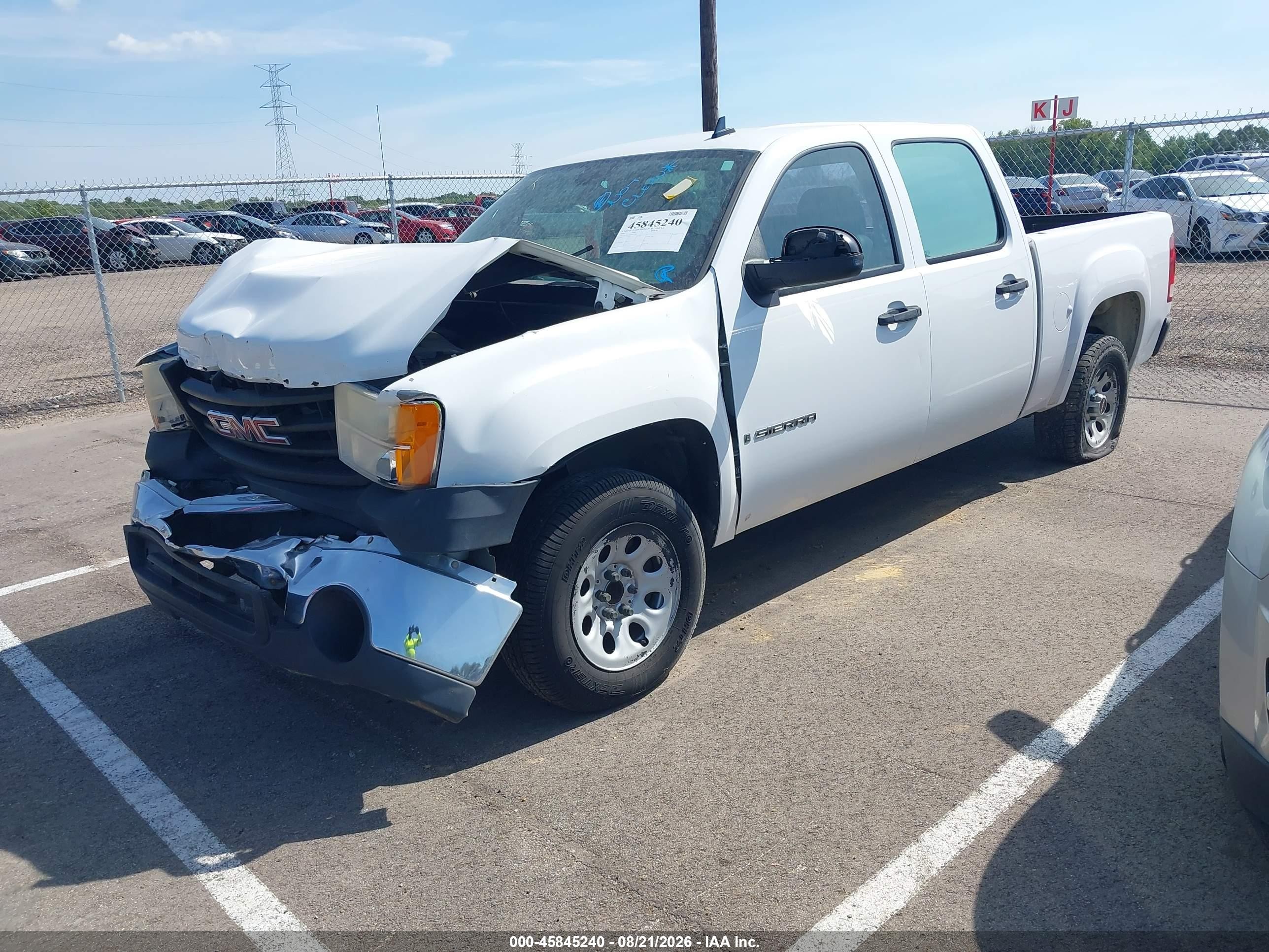 2009 Gmc Sierra 1500 Work Truck White vin: 3GTEC13C59G117851