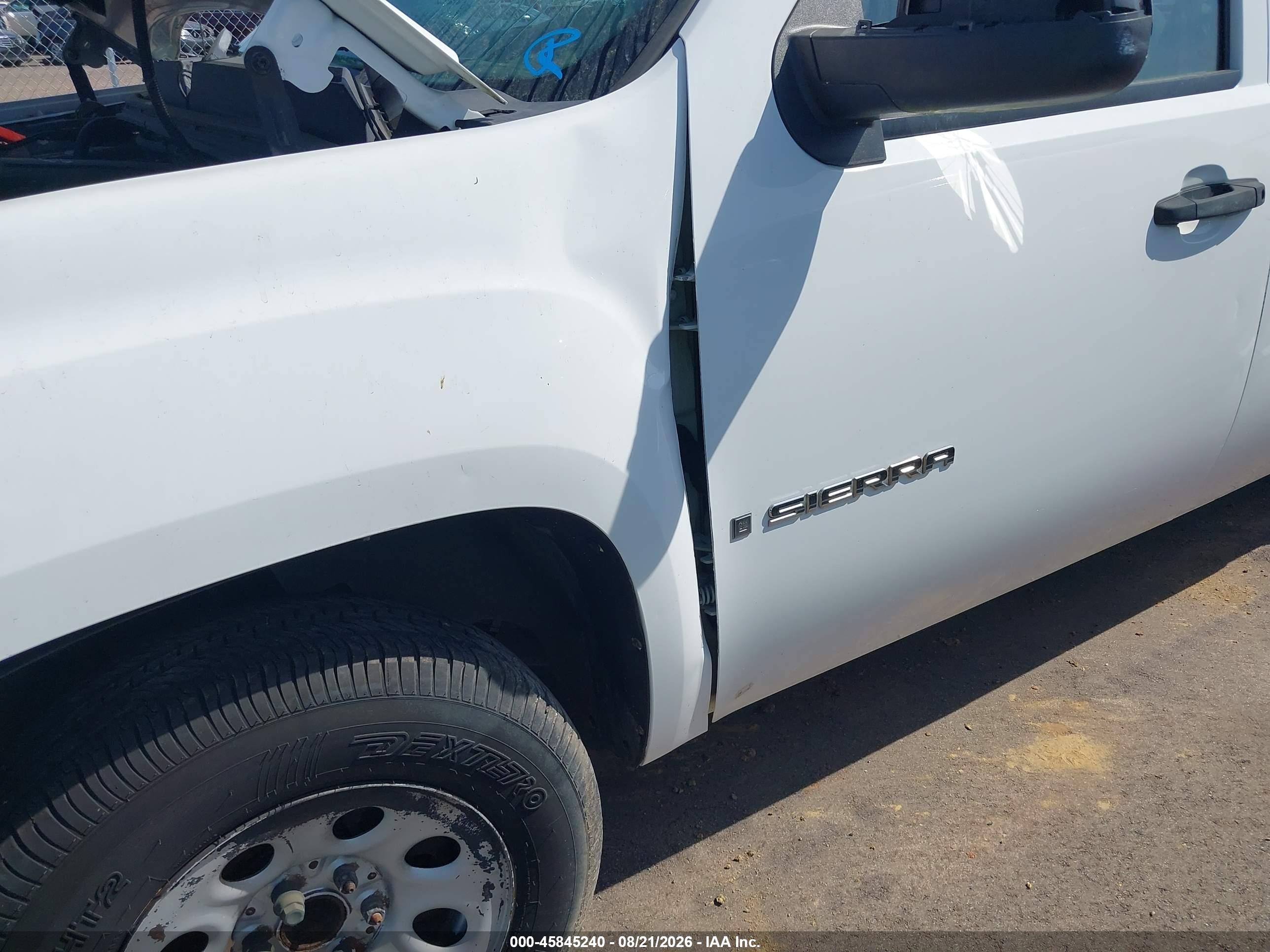 2009 Gmc Sierra 1500 Work Truck White vin: 3GTEC13C59G117851