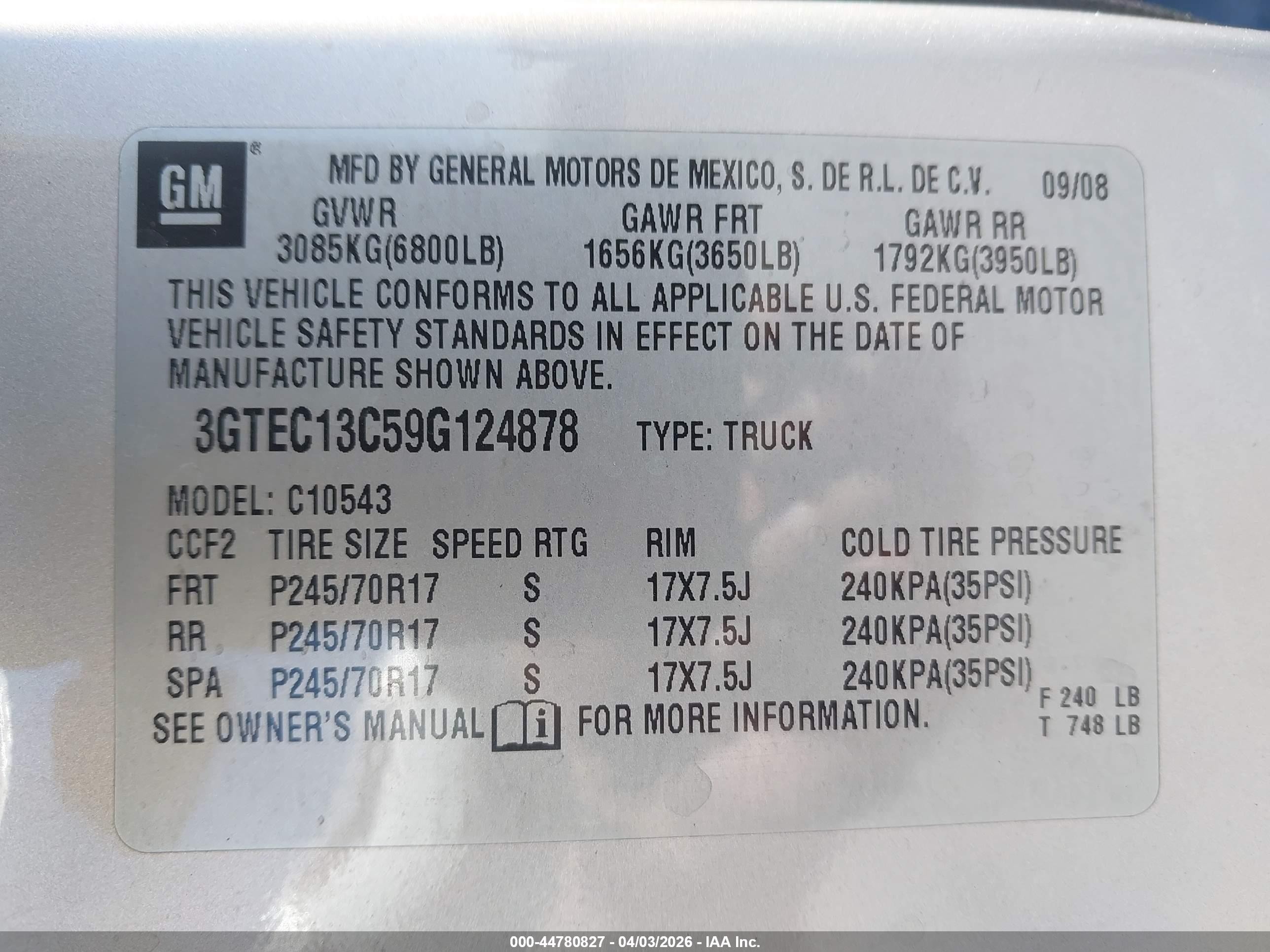 2009 Gmc Sierra 1500 Sl Silver vin: 3GTEC13C59G124878