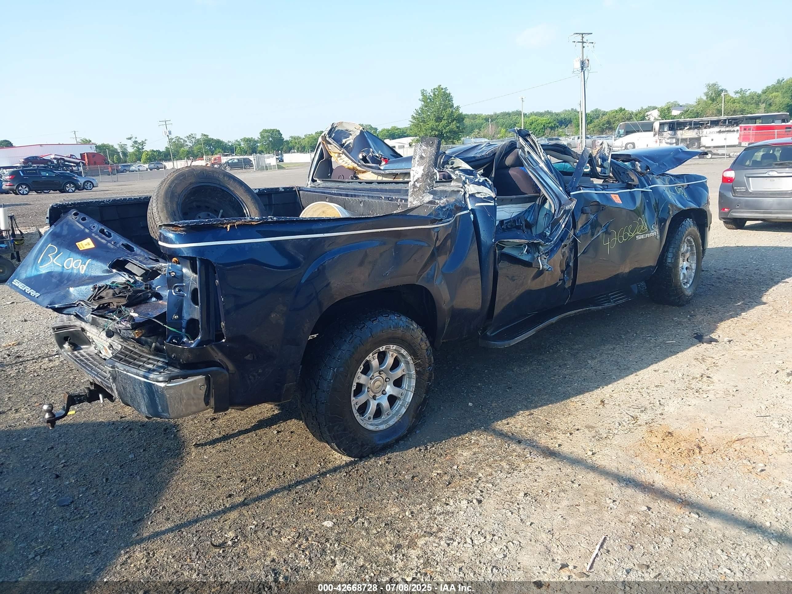 2007 Gmc Sierra 1500 Work Truck Blue vin: 3GTEC13CX7G535514