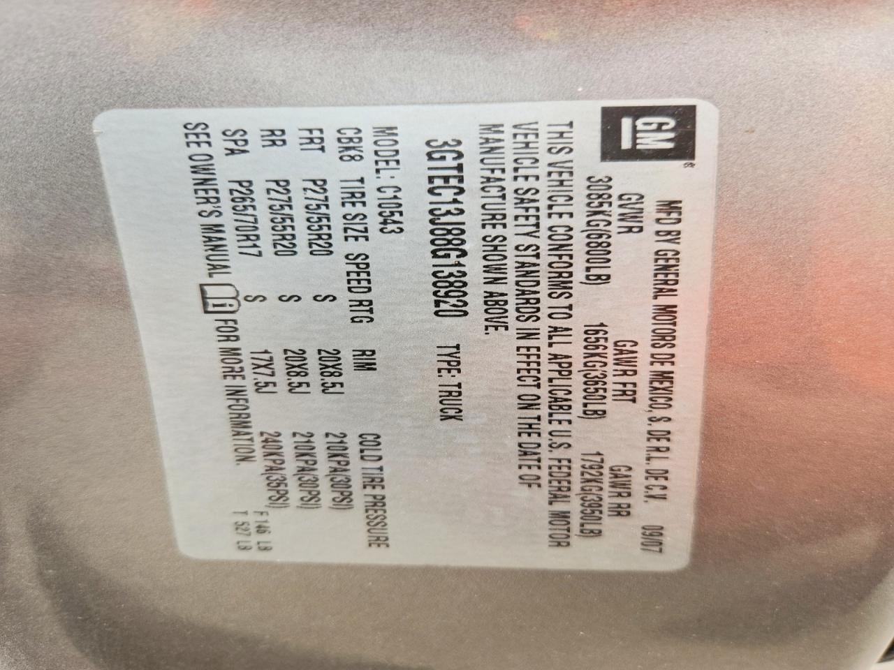 2008 Gmc Sierra C1500 Gray vin: 3GTEC13J88G138920