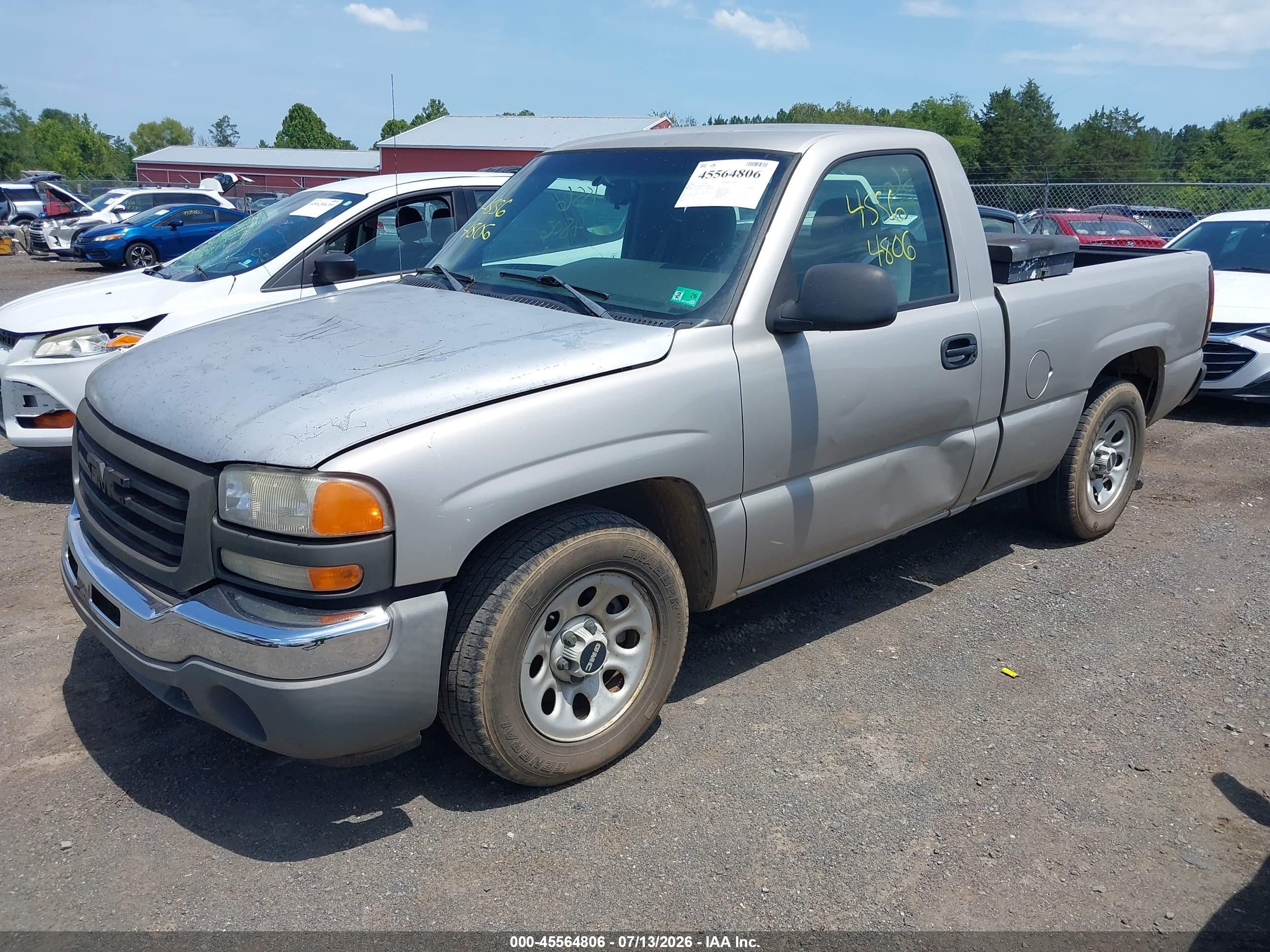 2006 Gmc Sierra 1500 Work Truck Silver vin: 3GTEC14VX6G155099