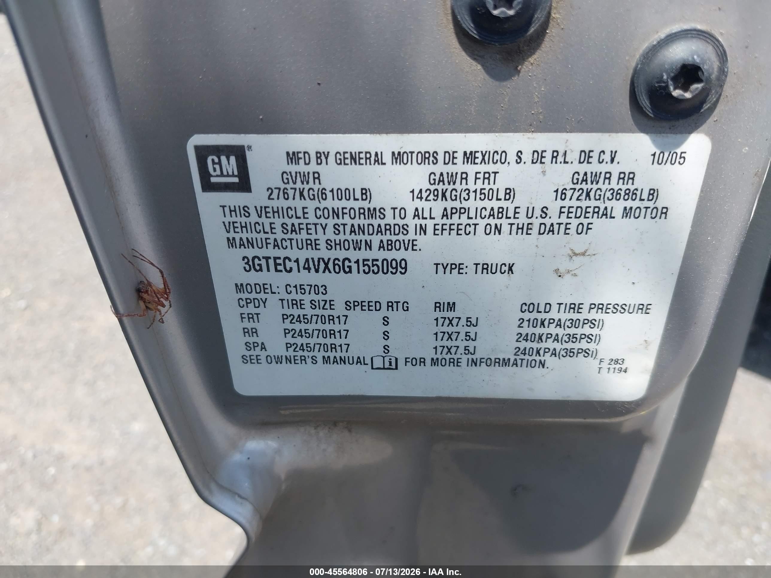 2006 Gmc Sierra 1500 Work Truck Silver vin: 3GTEC14VX6G155099