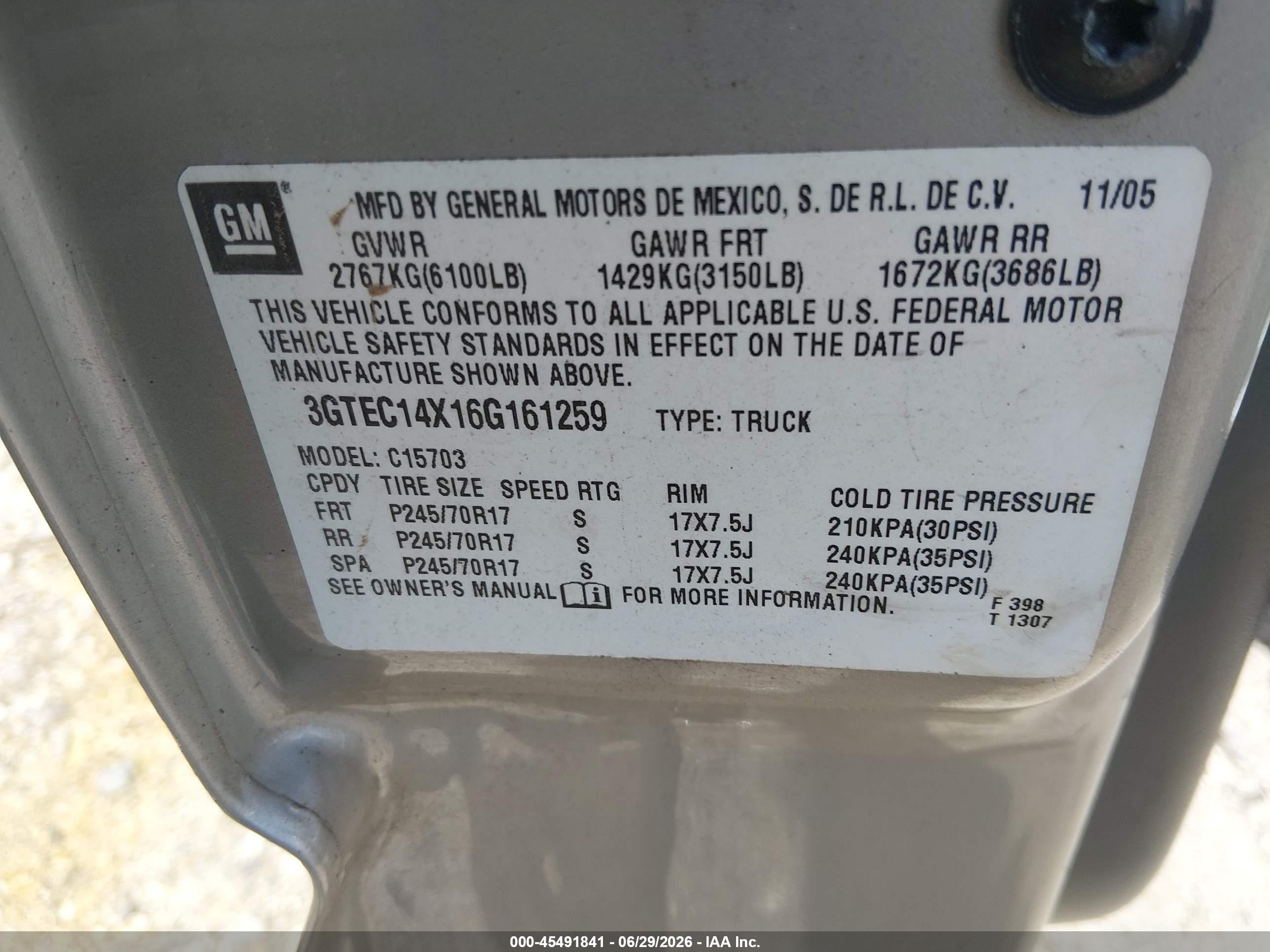 2006 Gmc Sierra 1500 Work Truck Gold vin: 3GTEC14X16G161259