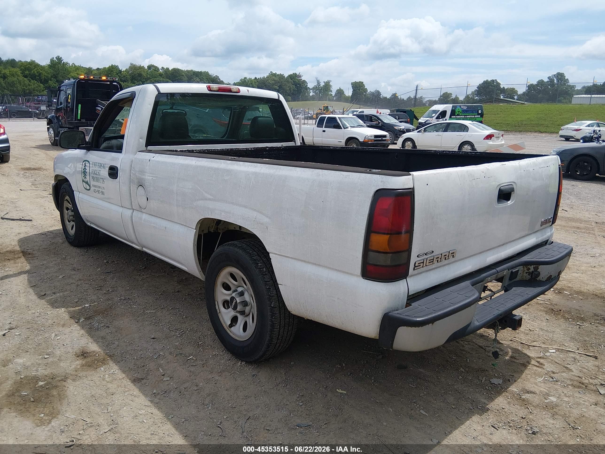 2006 Gmc Sierra 1500 Work Truck White vin: 3GTEC14X36G259385