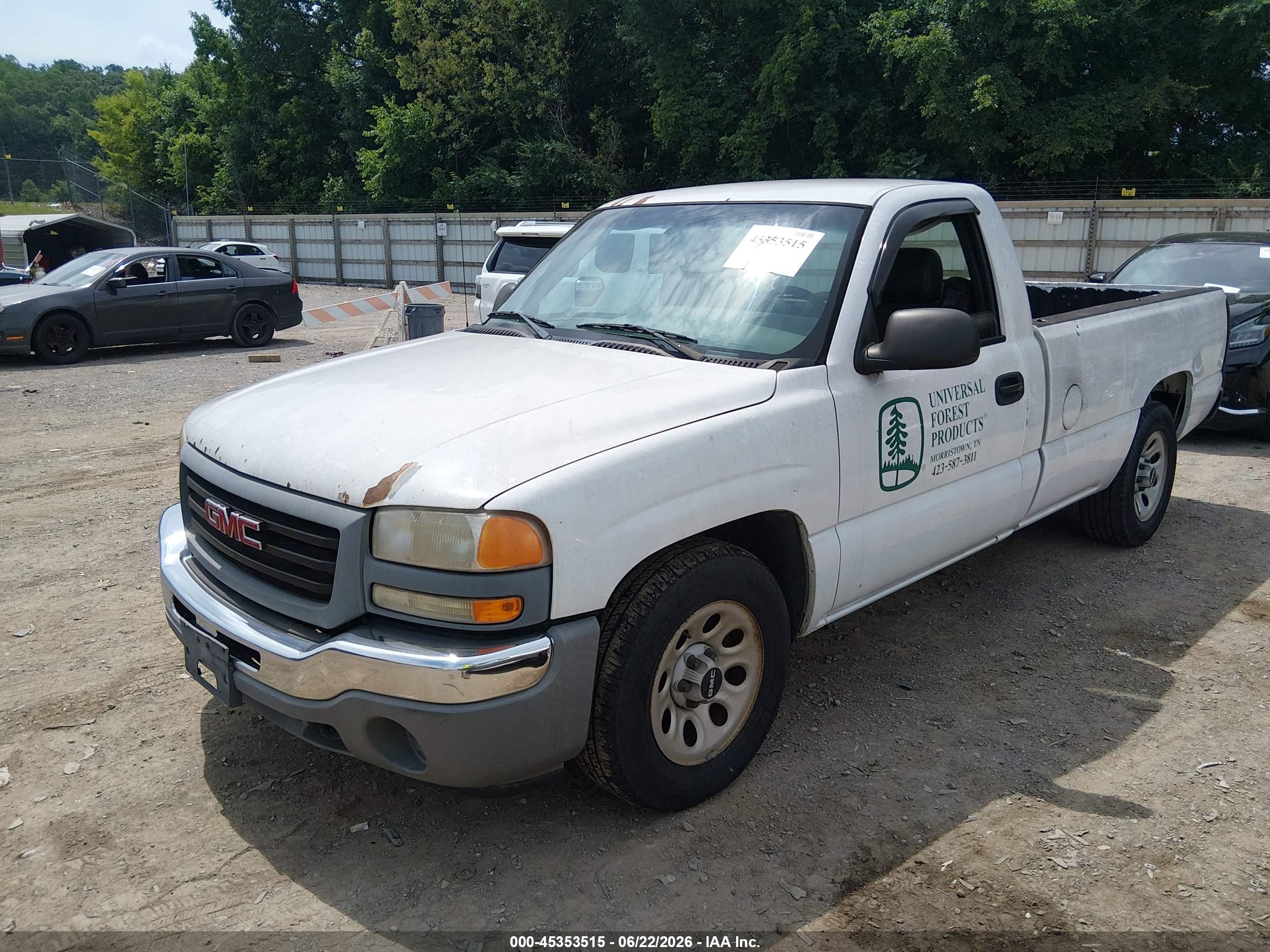 2006 Gmc Sierra 1500 Work Truck White vin: 3GTEC14X36G259385