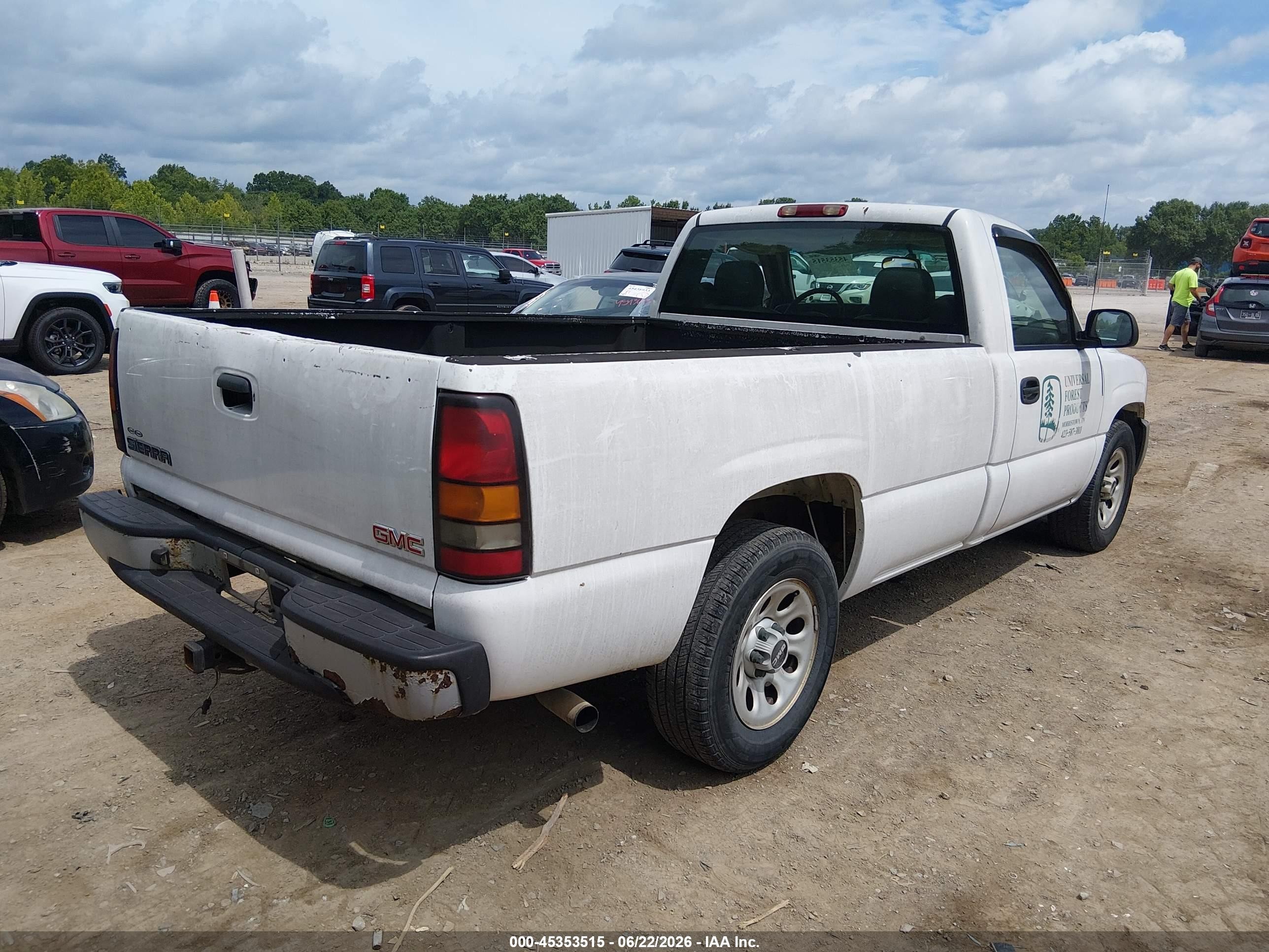 2006 Gmc Sierra 1500 Work Truck White vin: 3GTEC14X36G259385