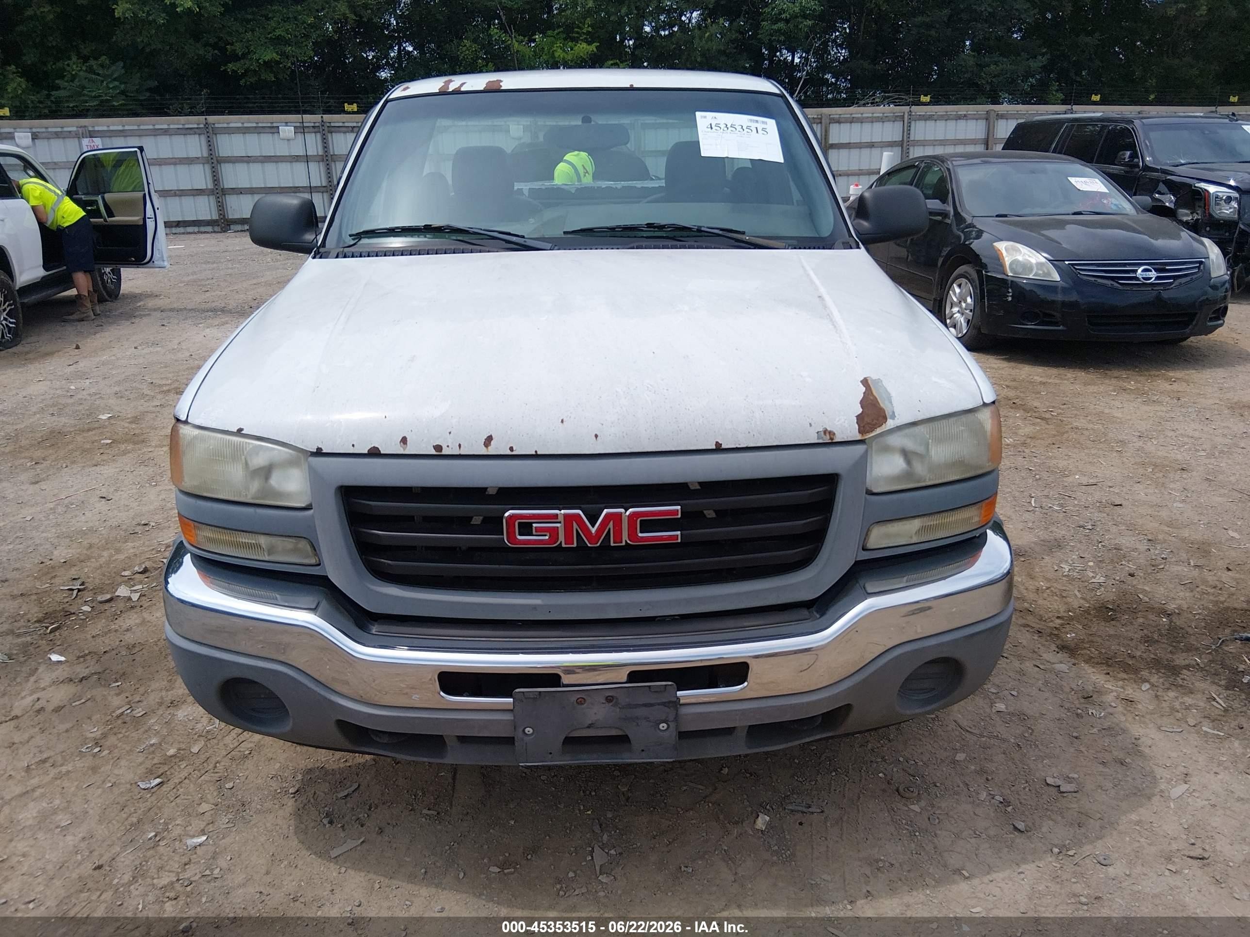 2006 Gmc Sierra 1500 Work Truck White vin: 3GTEC14X36G259385