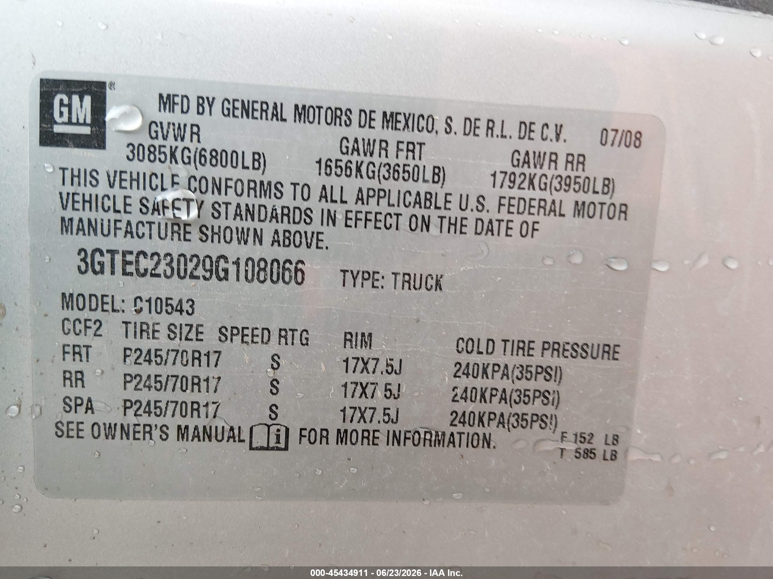 2009 Gmc Sierra 1500 Sle Champagne vin: 3GTEC23029G108066
